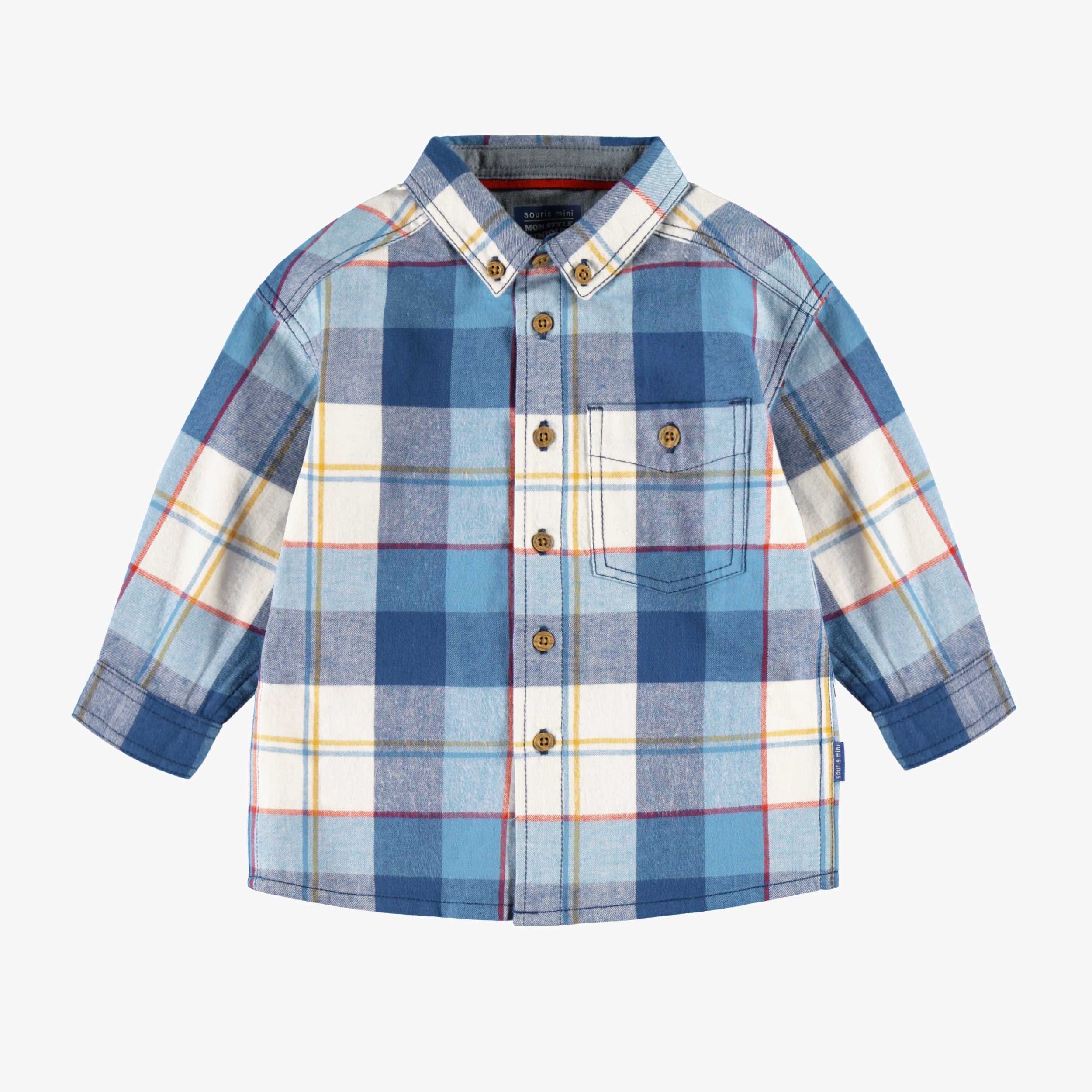Chemise bleue à carreaux, bébé