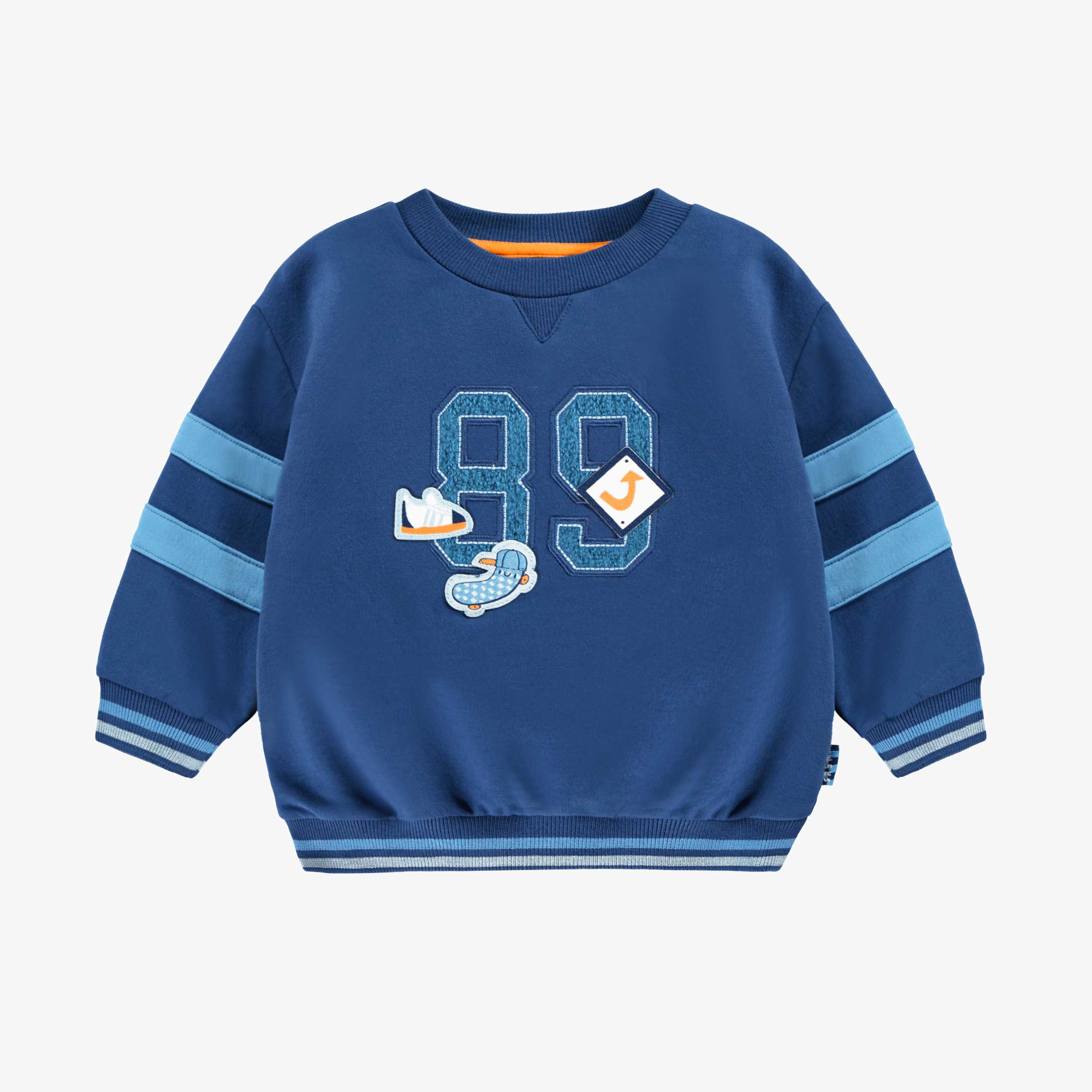 Chandail bleu avec broderie, bébé