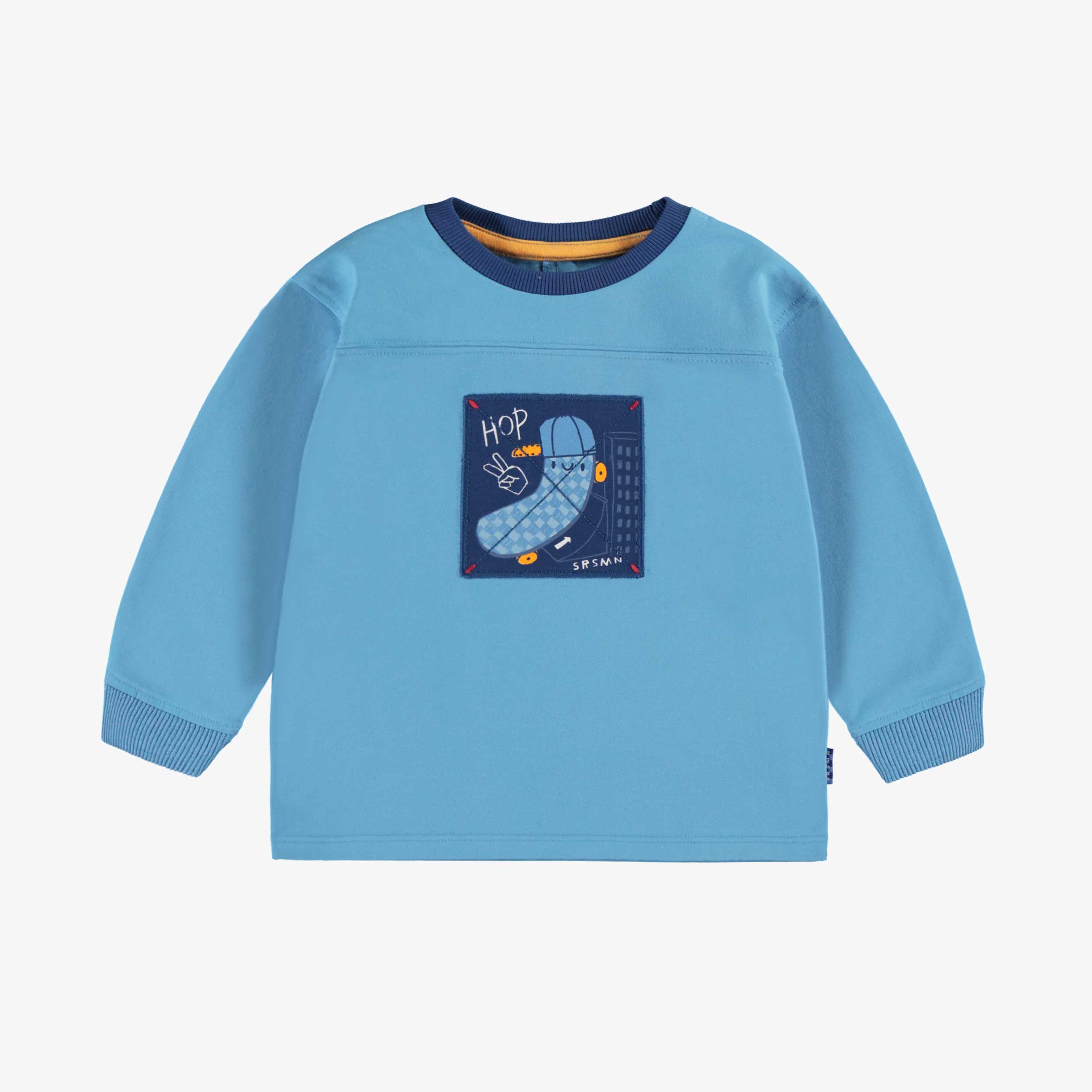 T-shirt bleu à illustration brodée, bébé