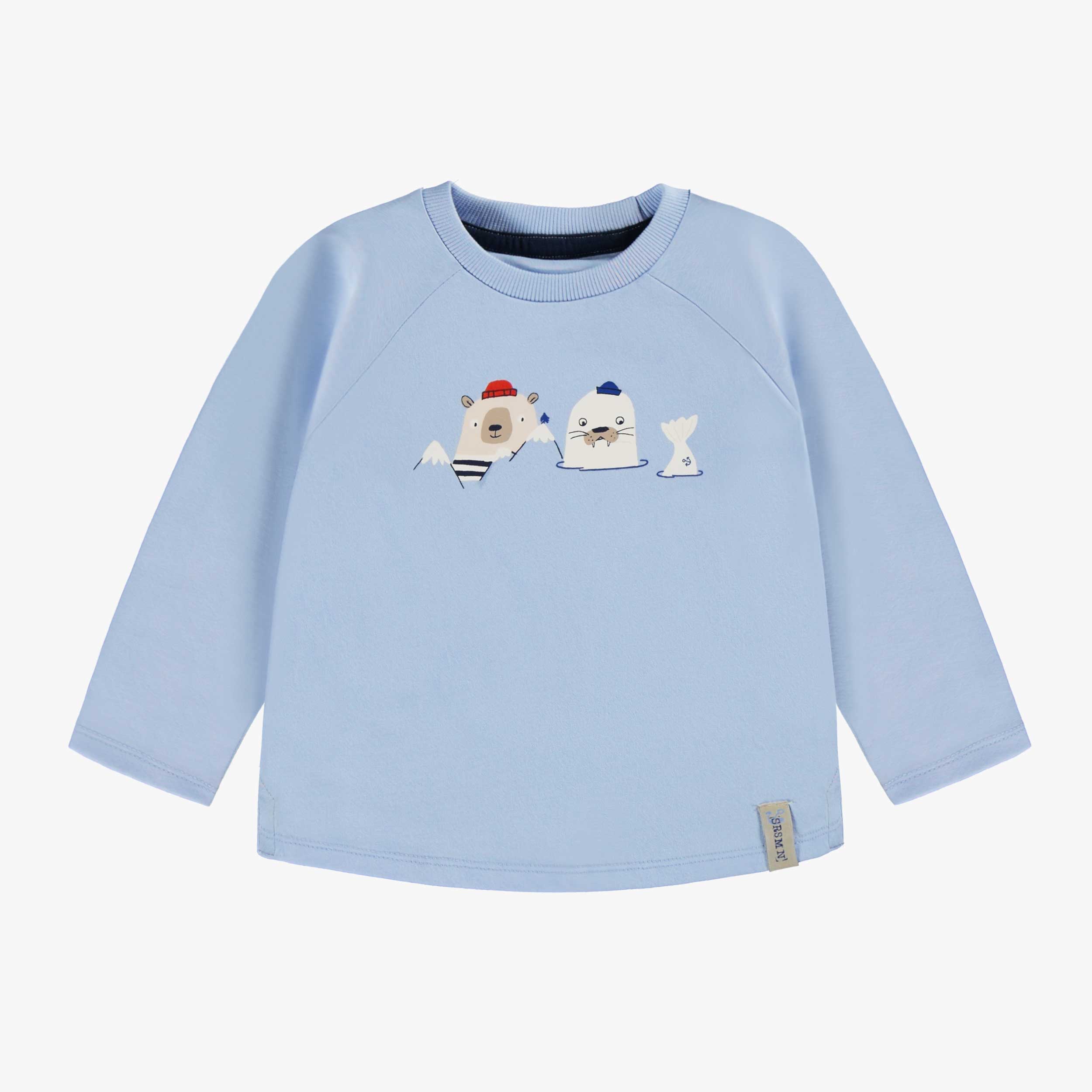 T-shirt bleu avec illustrations, bébé