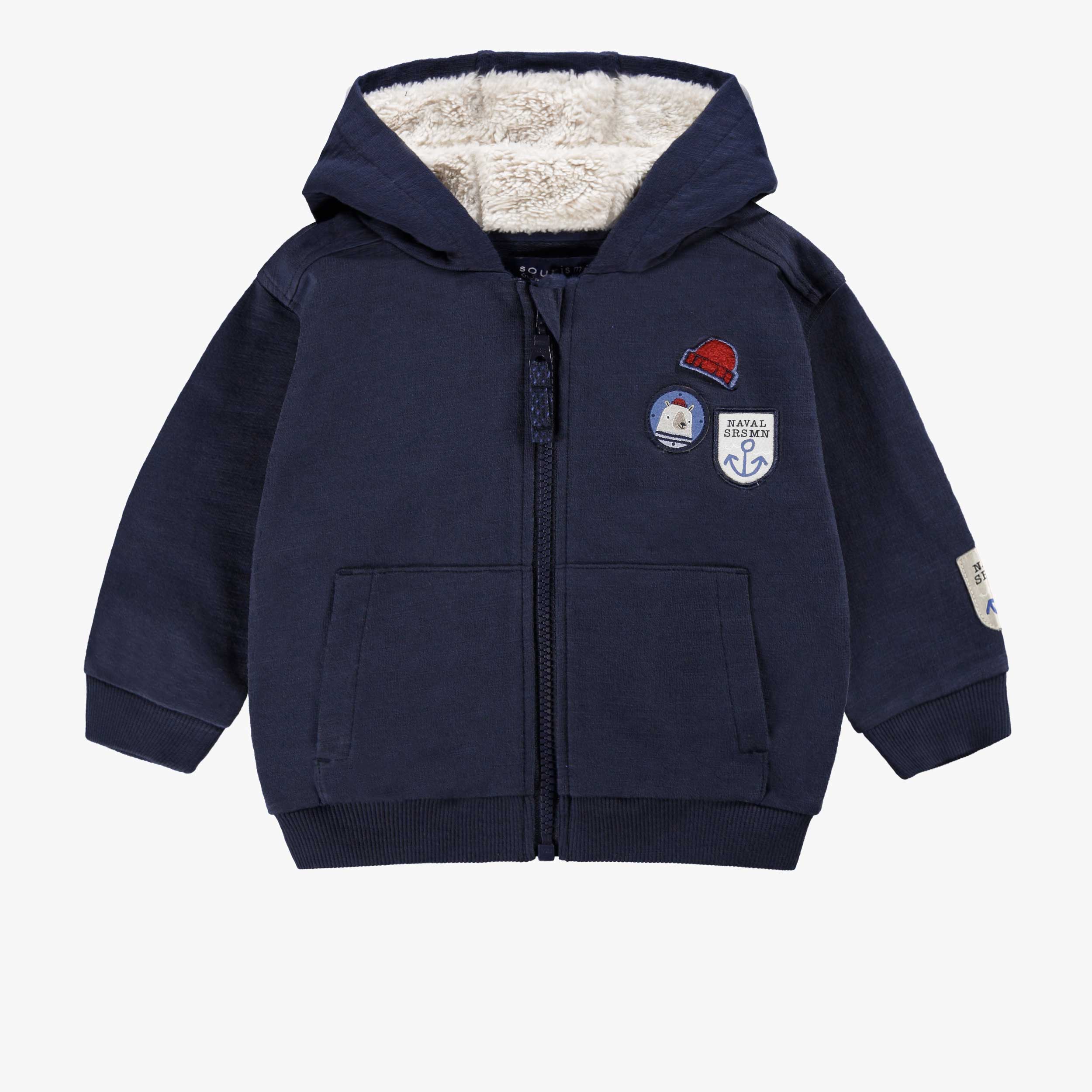 Veste bleu marine à capuchon, bébé