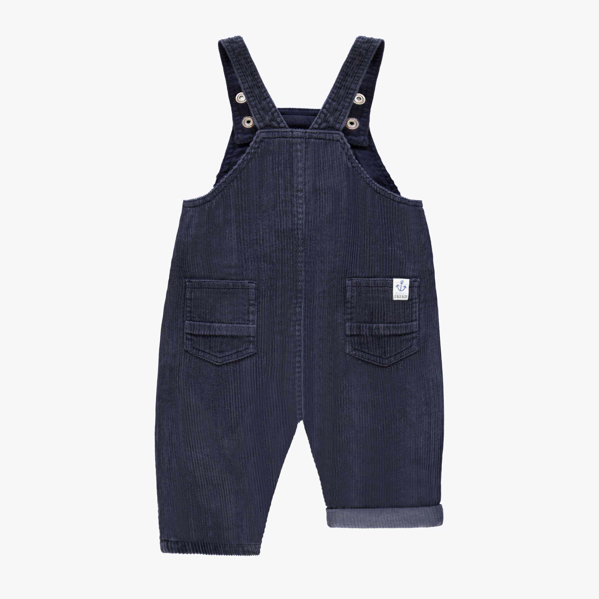 Salopette bleu marine en velours côtelé, bébé