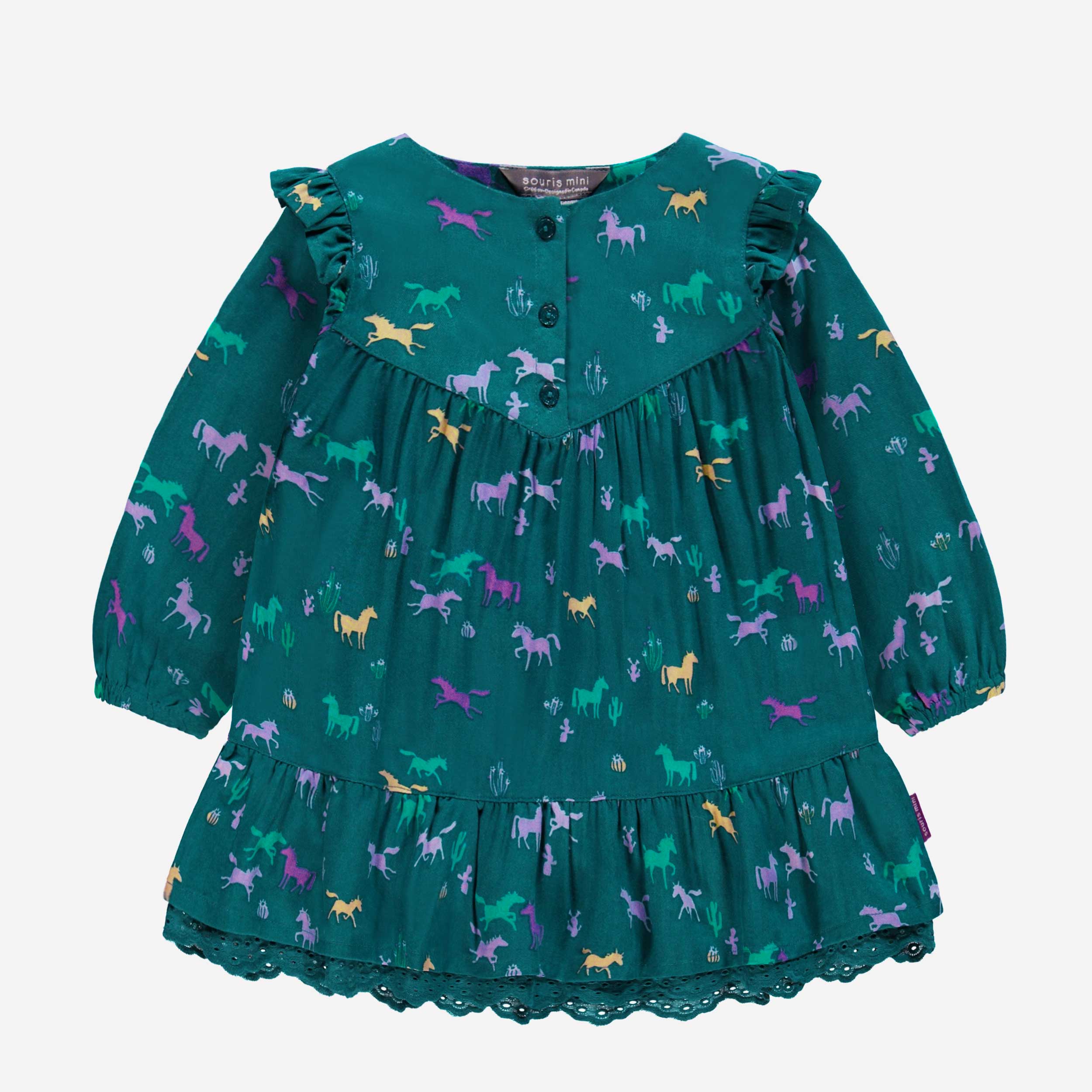 Robe turquoise à motifs, bébé