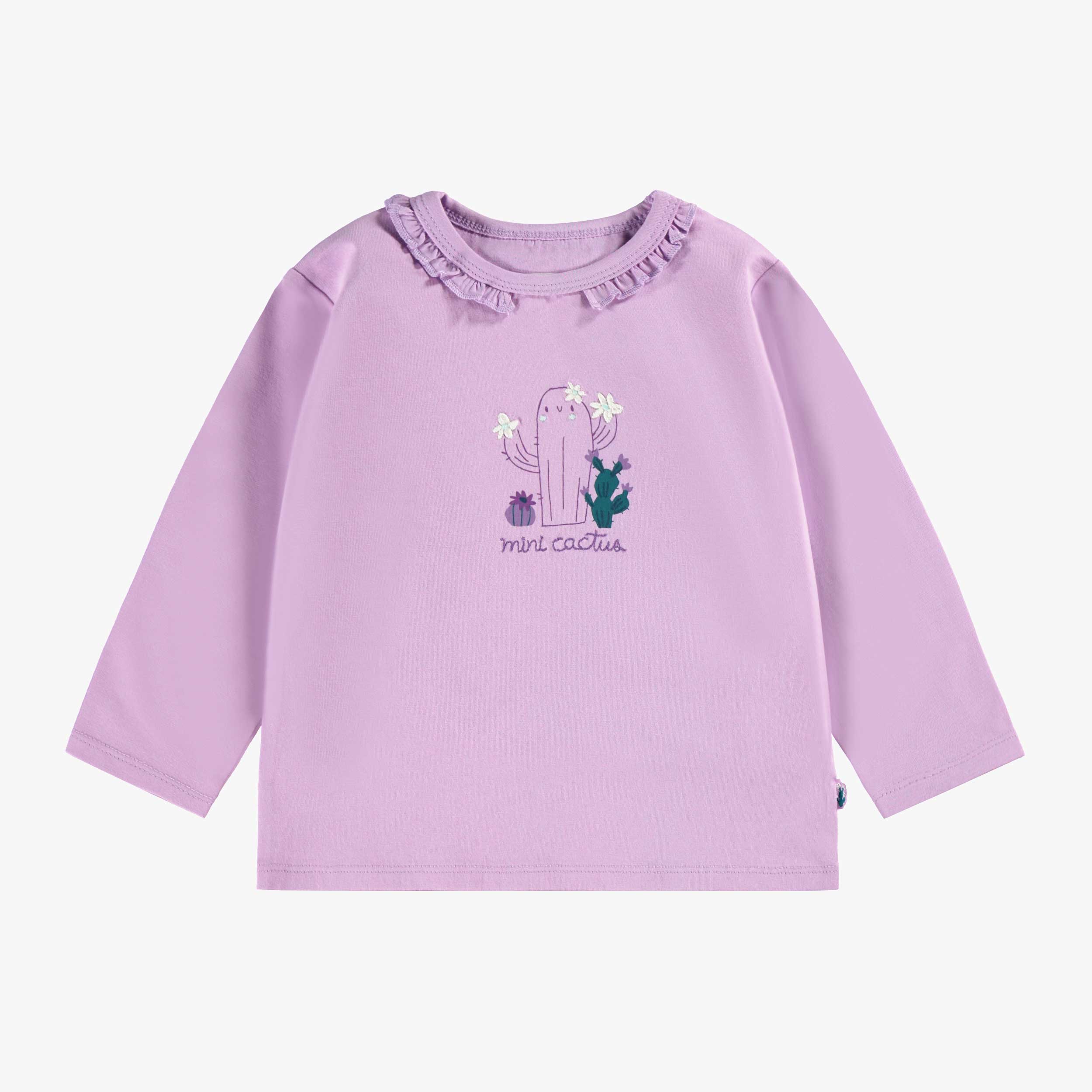 T-shirt mauve avec illustration, bébé
