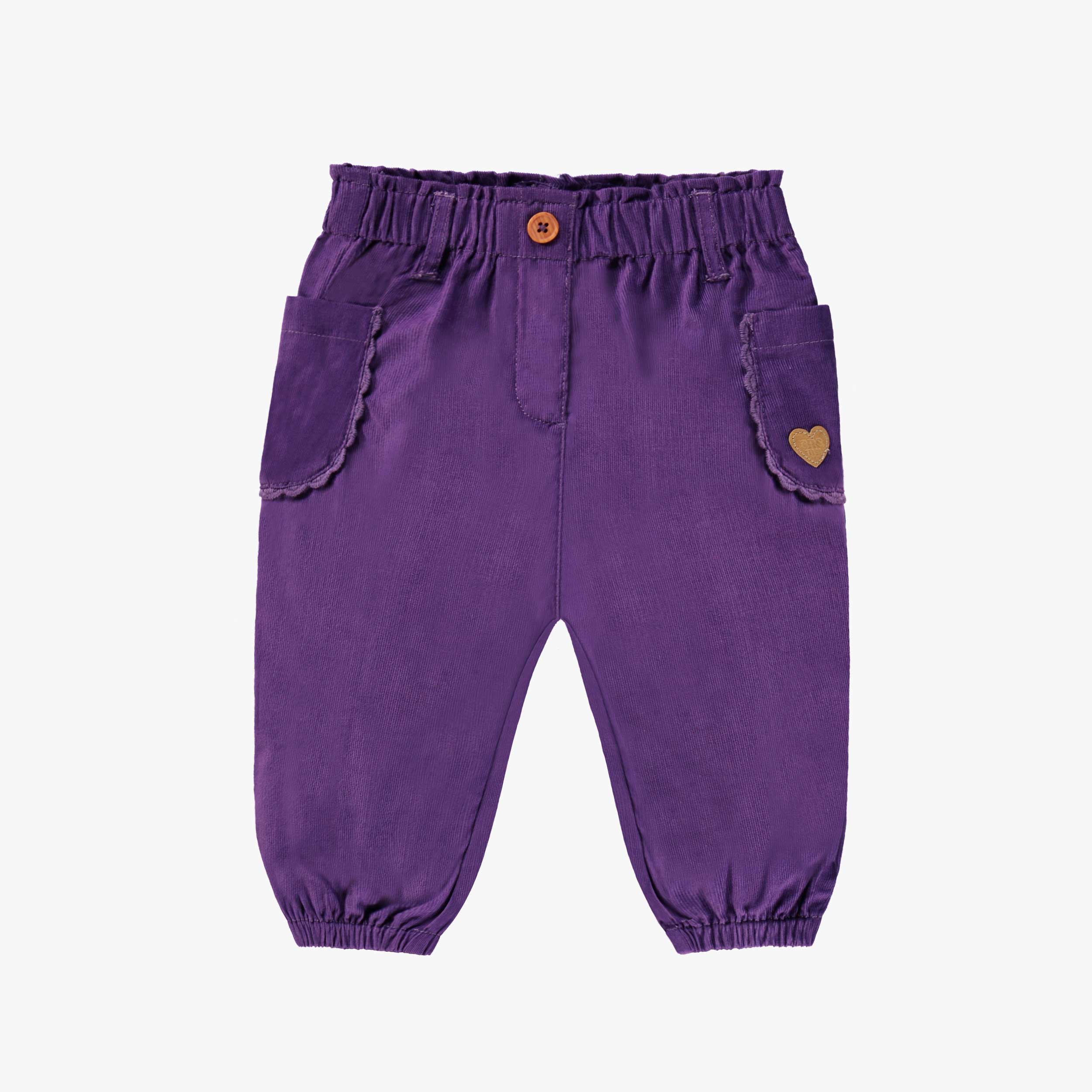 Pantalon mauve en velours côtelé, bébé