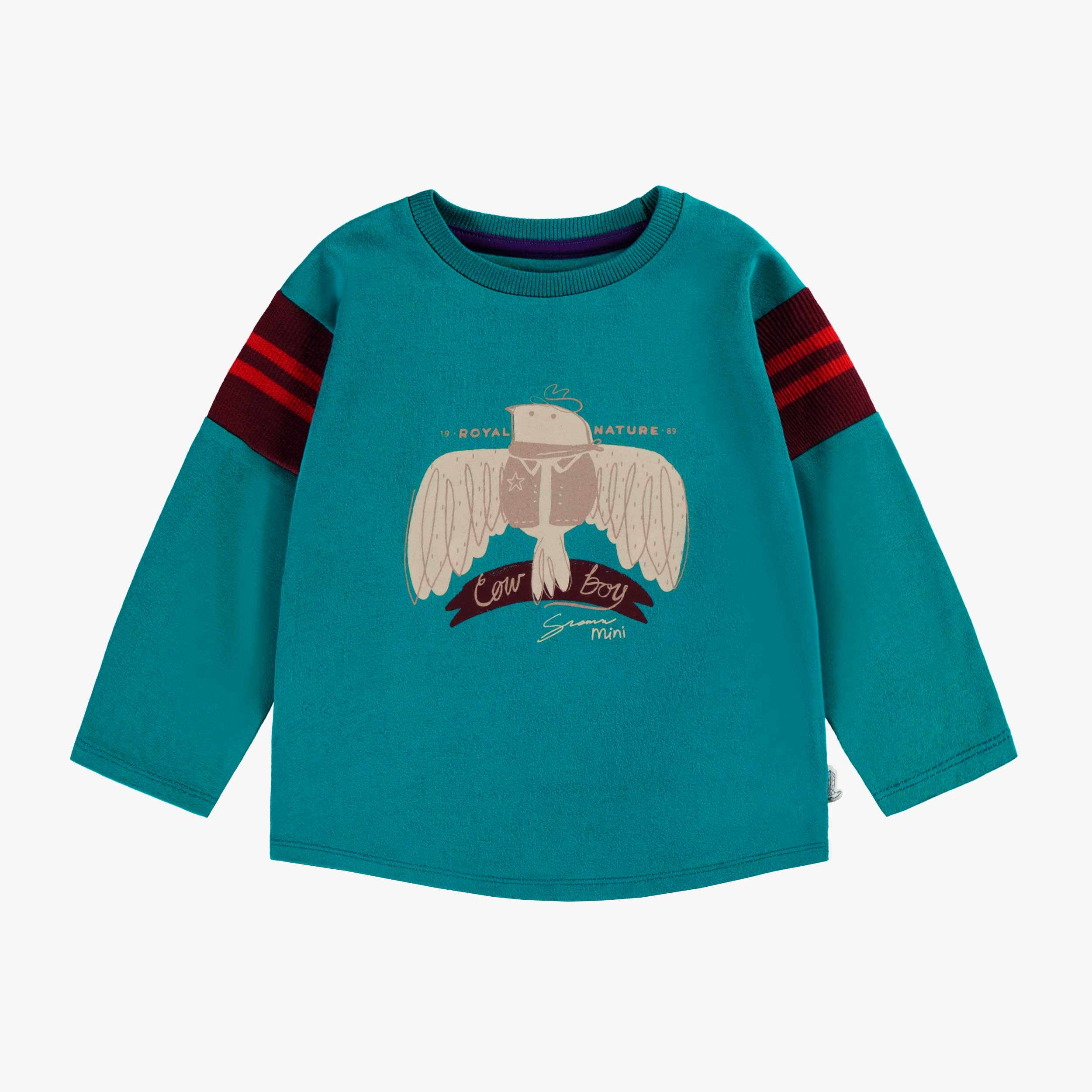 T-shirt turquoise avec illustration, bébé