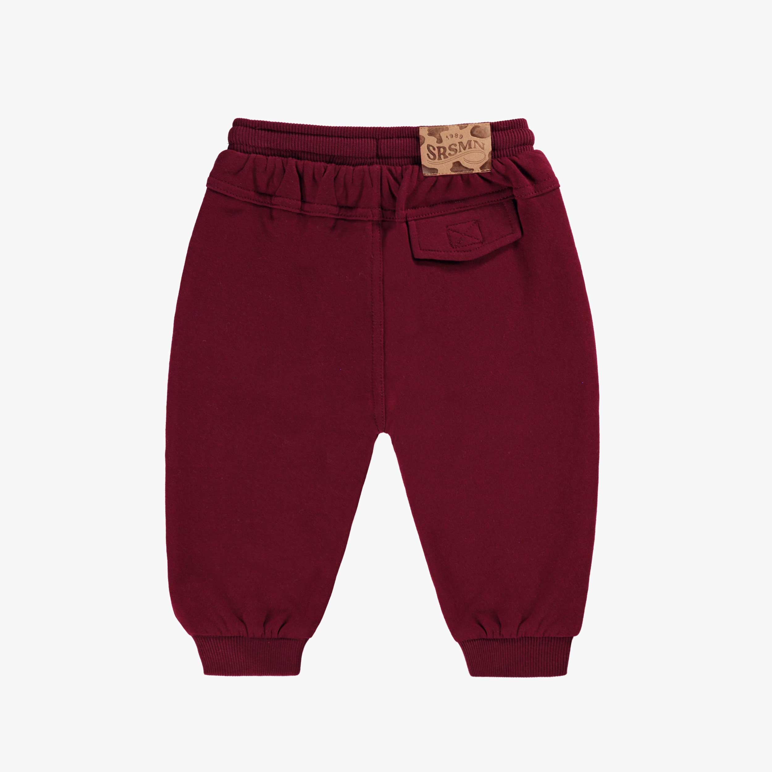Dos du pantalon bourgogne style jogger, bébé