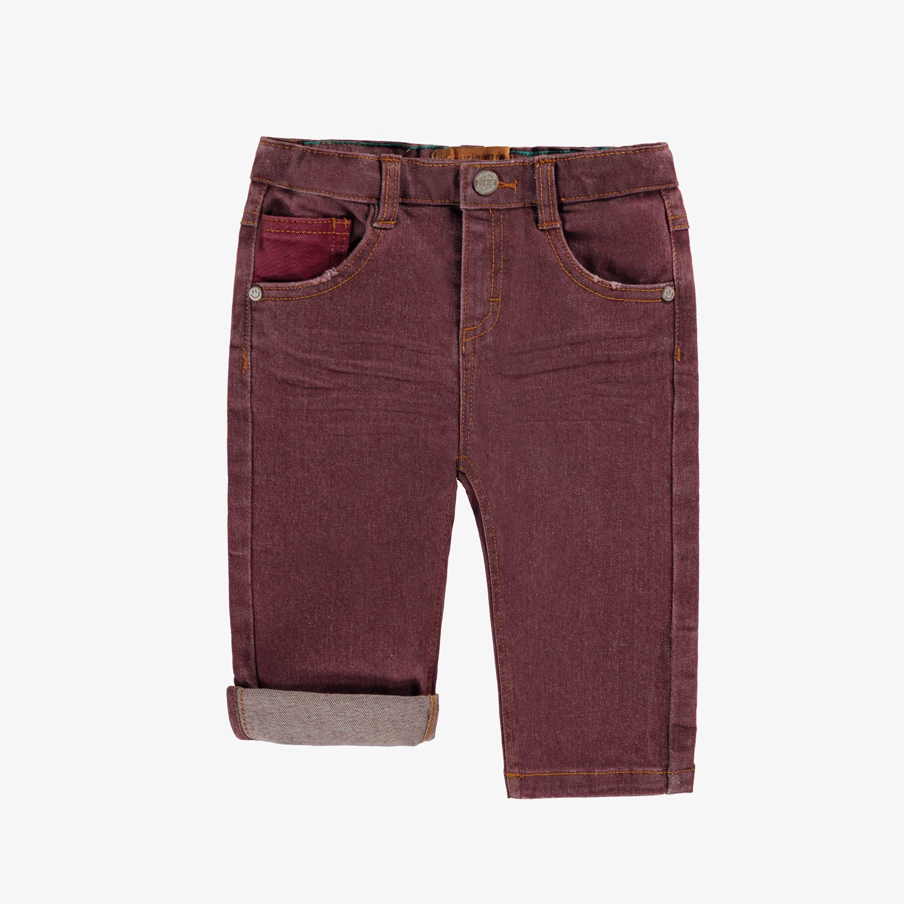 Regular fit burgundy jeans, baby