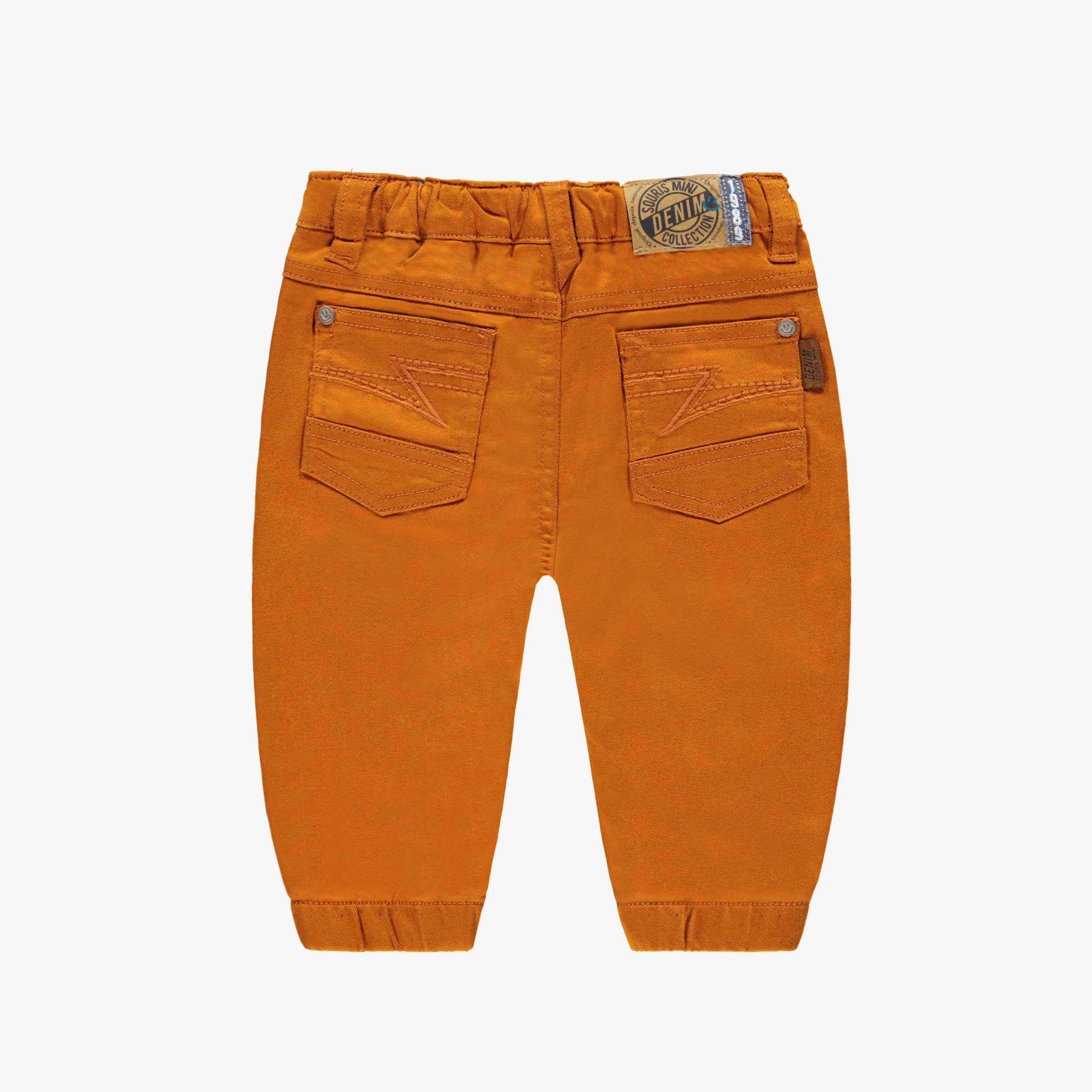 Dos du jean orange coupe décontractée, bébé