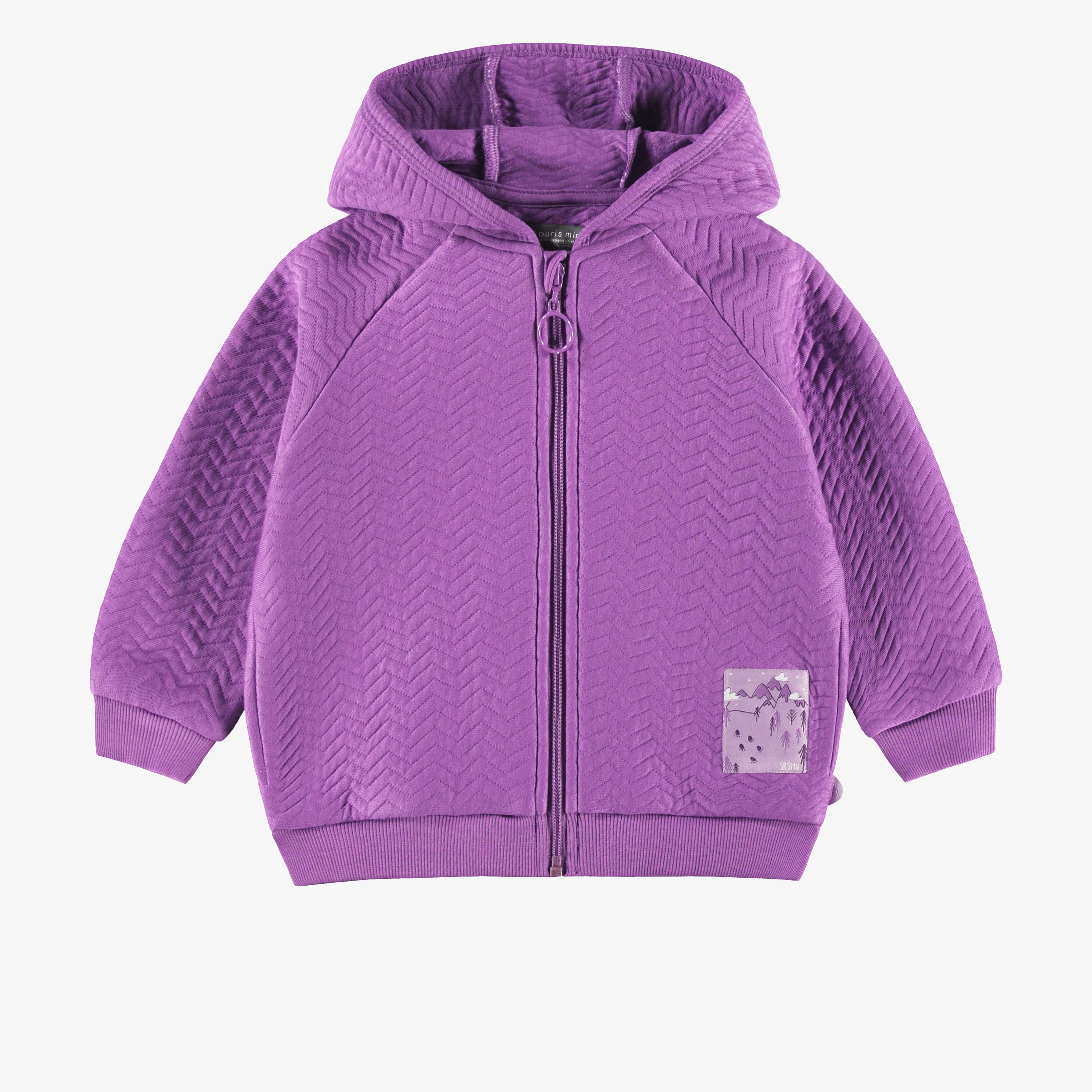 Veste mauve à capuchon, bébé