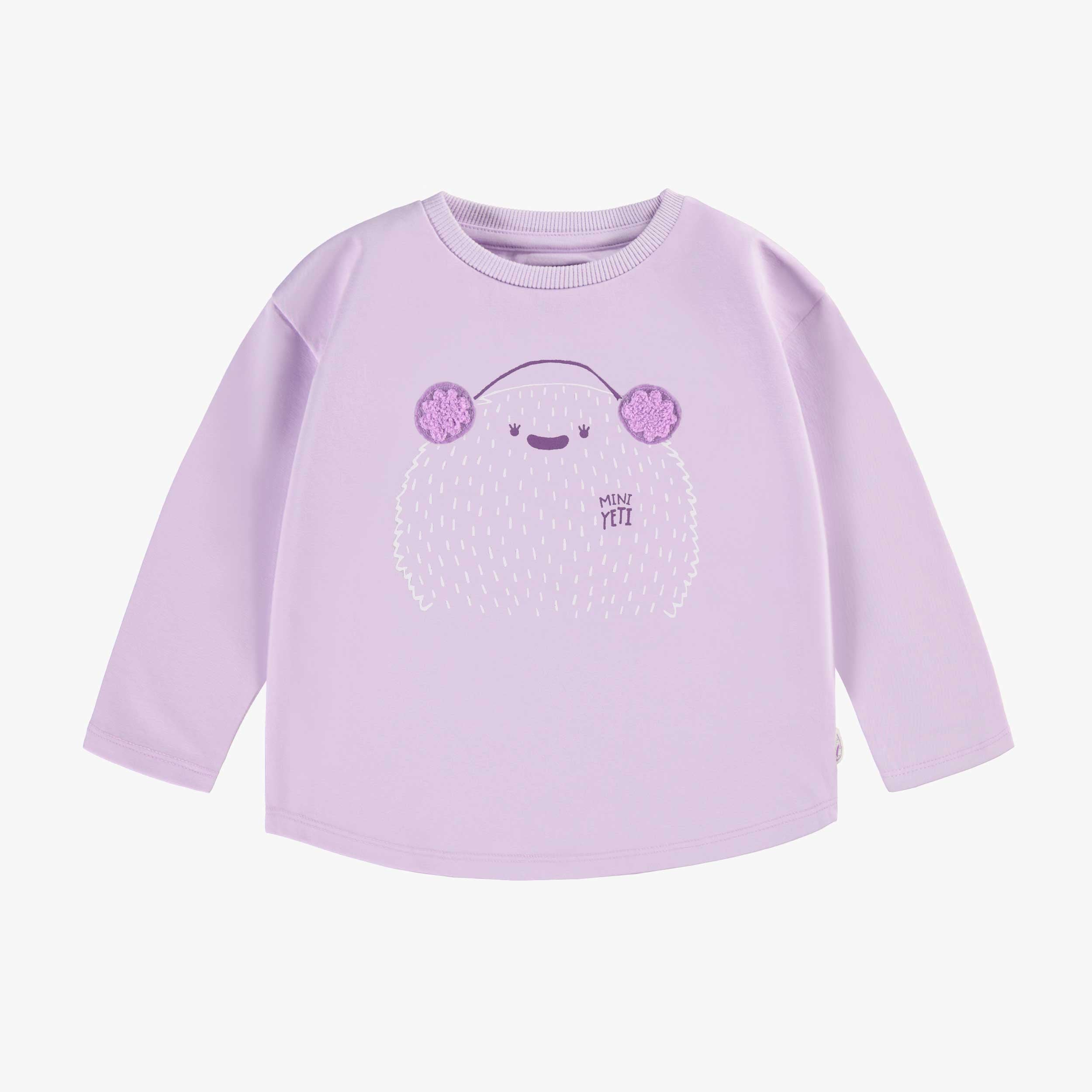 T-shirt mauve avec illustration, bébé