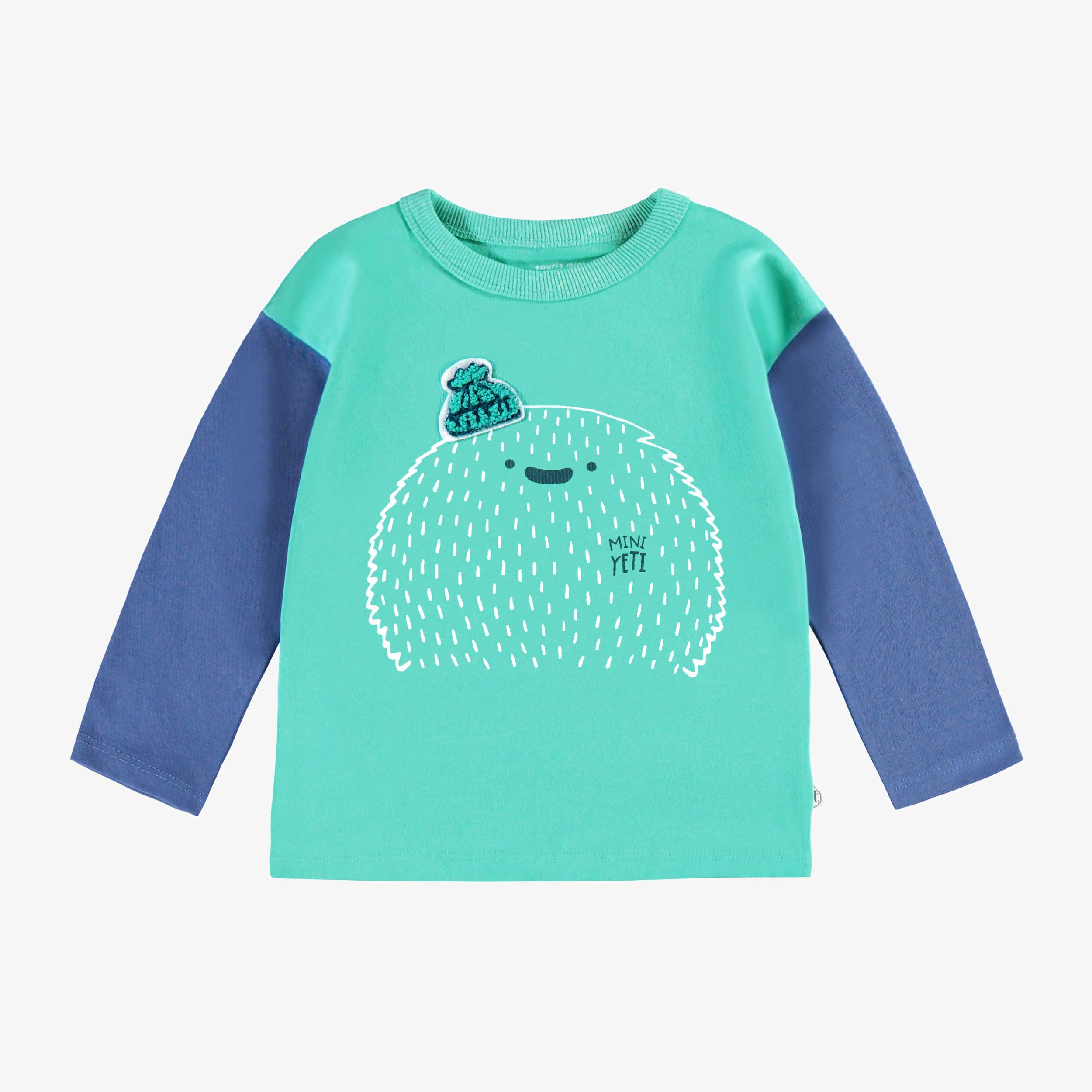 T-shirt turquoise avec illustration, bébé