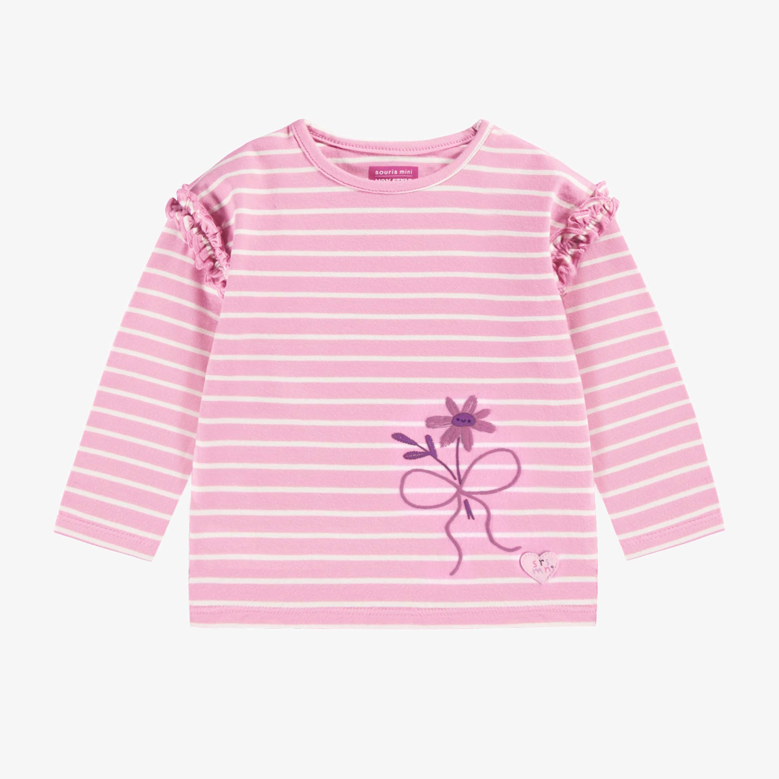 T-shirt lilas à rayures, bébé