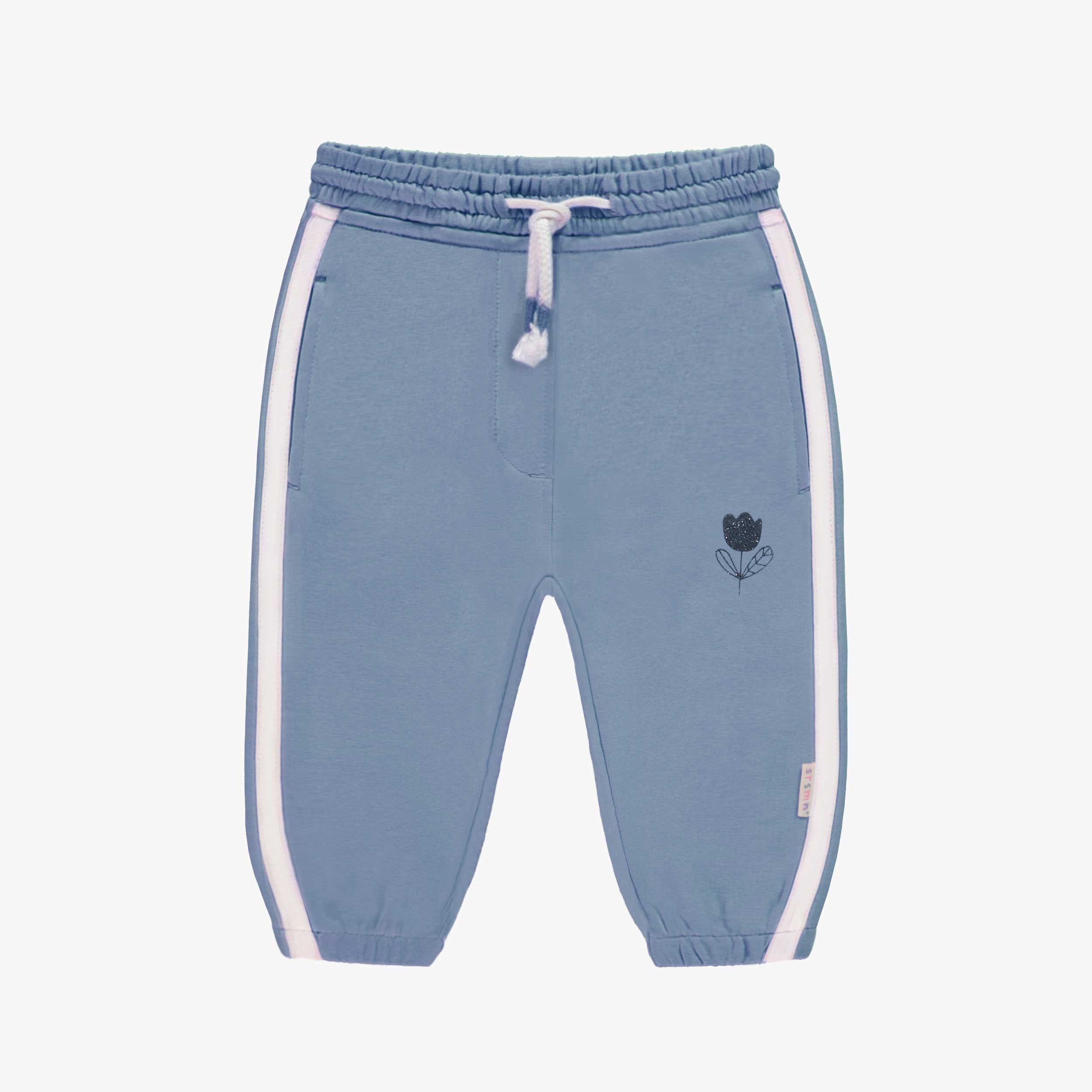 Pantalon bleu style jogger en molleton, bébé