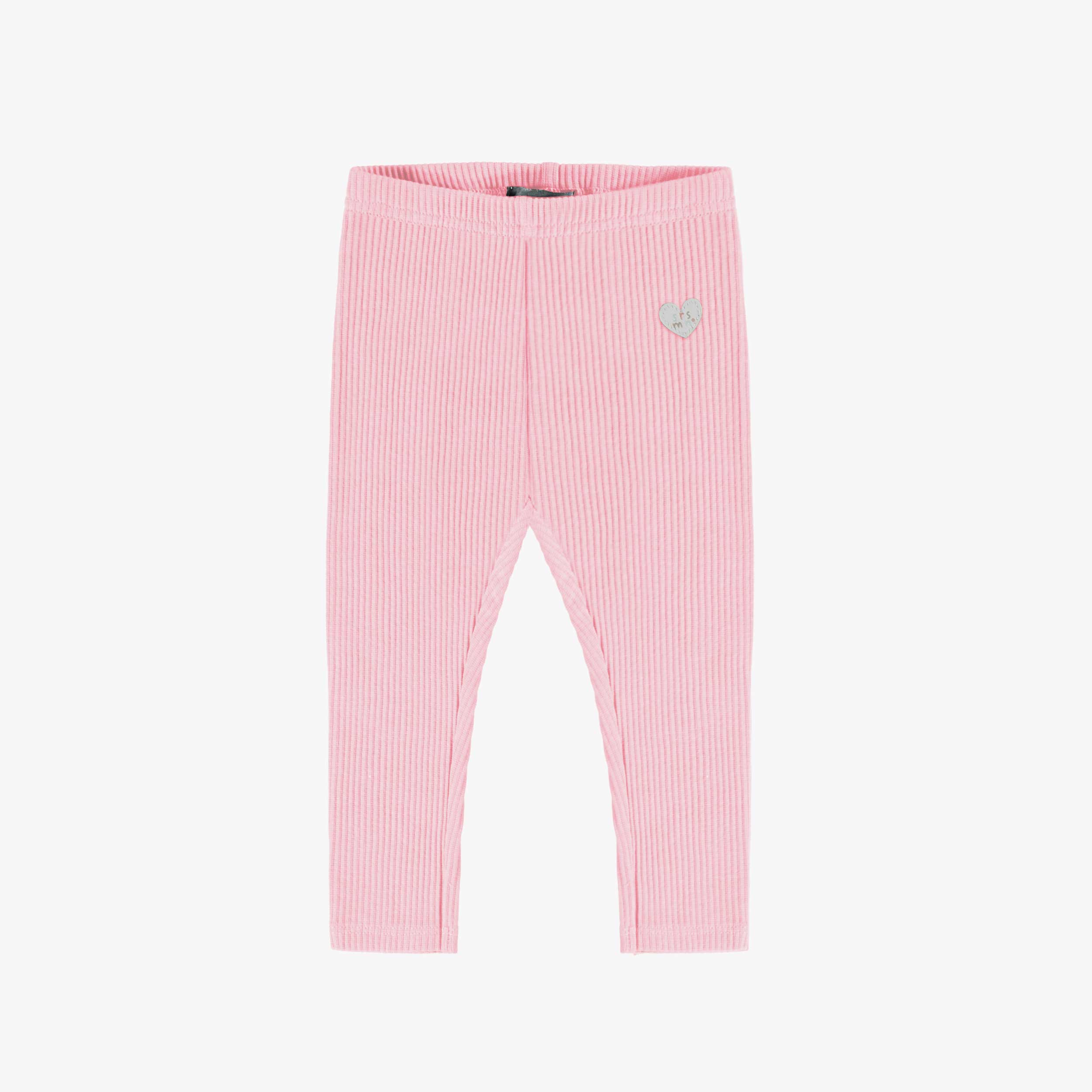Legging rose pâle en tricot côtelé, bébé