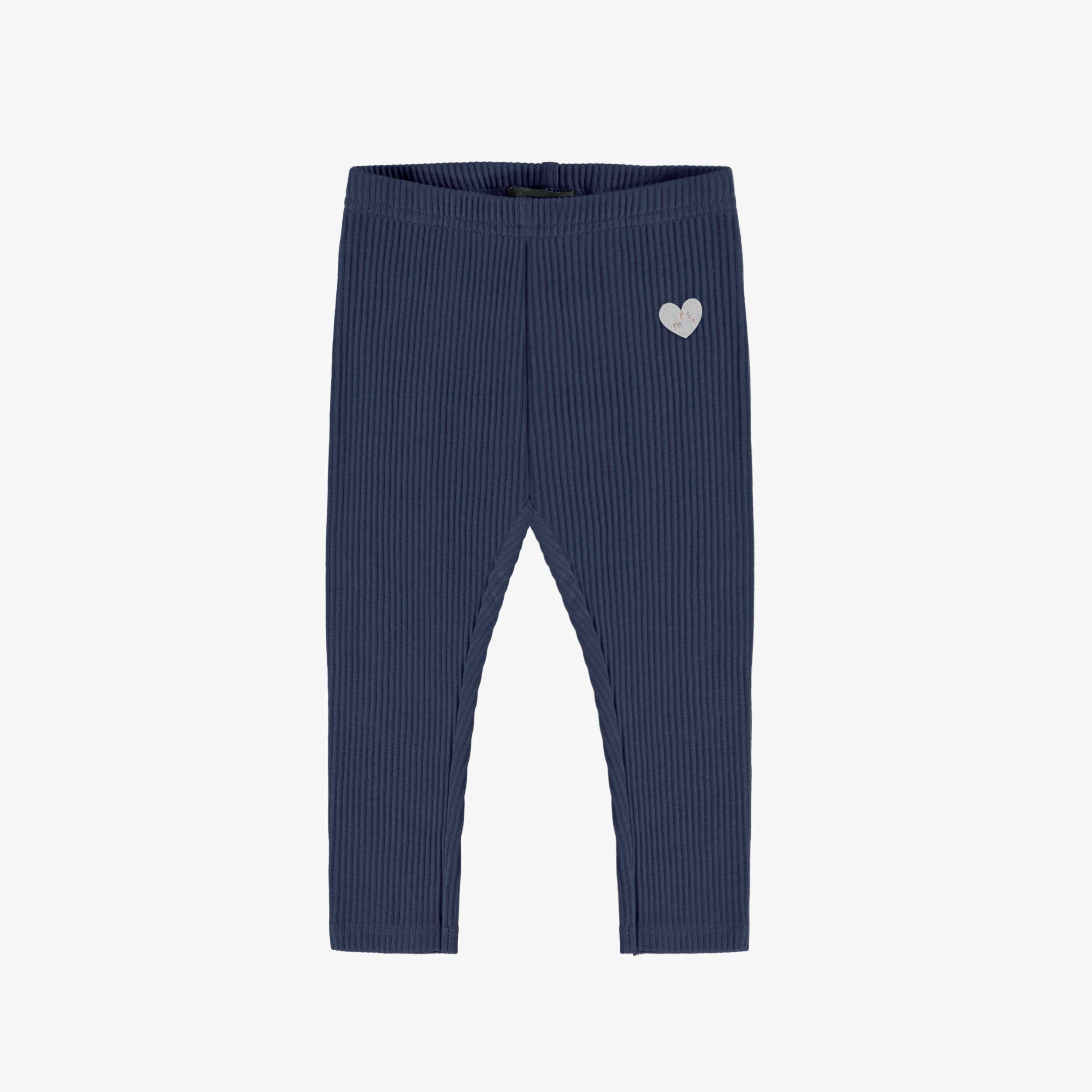 Legging bleu marine en tricot côtelé, bébé