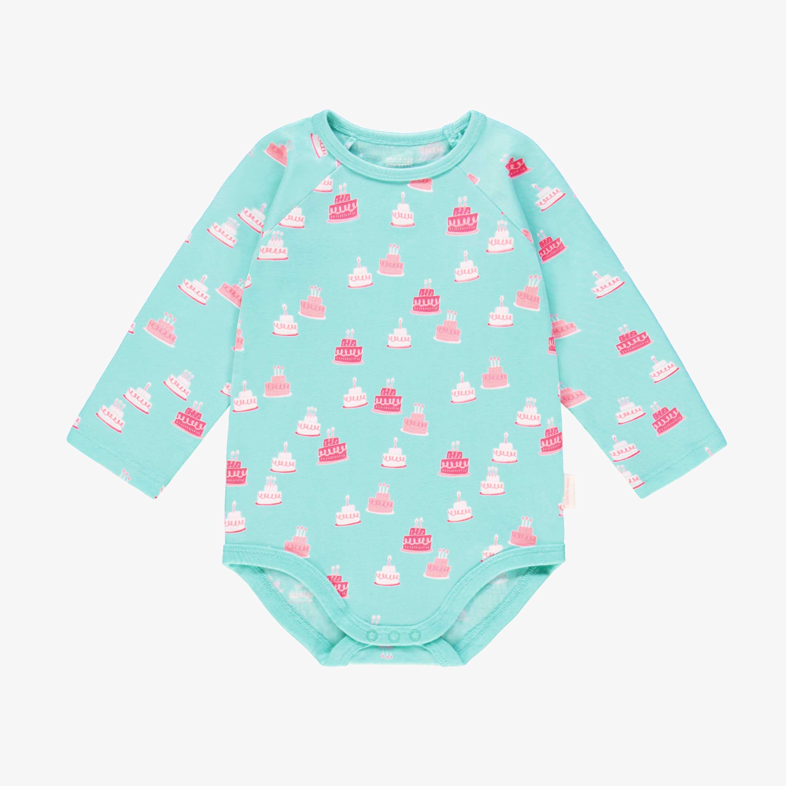 Cache-couche turquoise à motifs de gâteaux, bébé