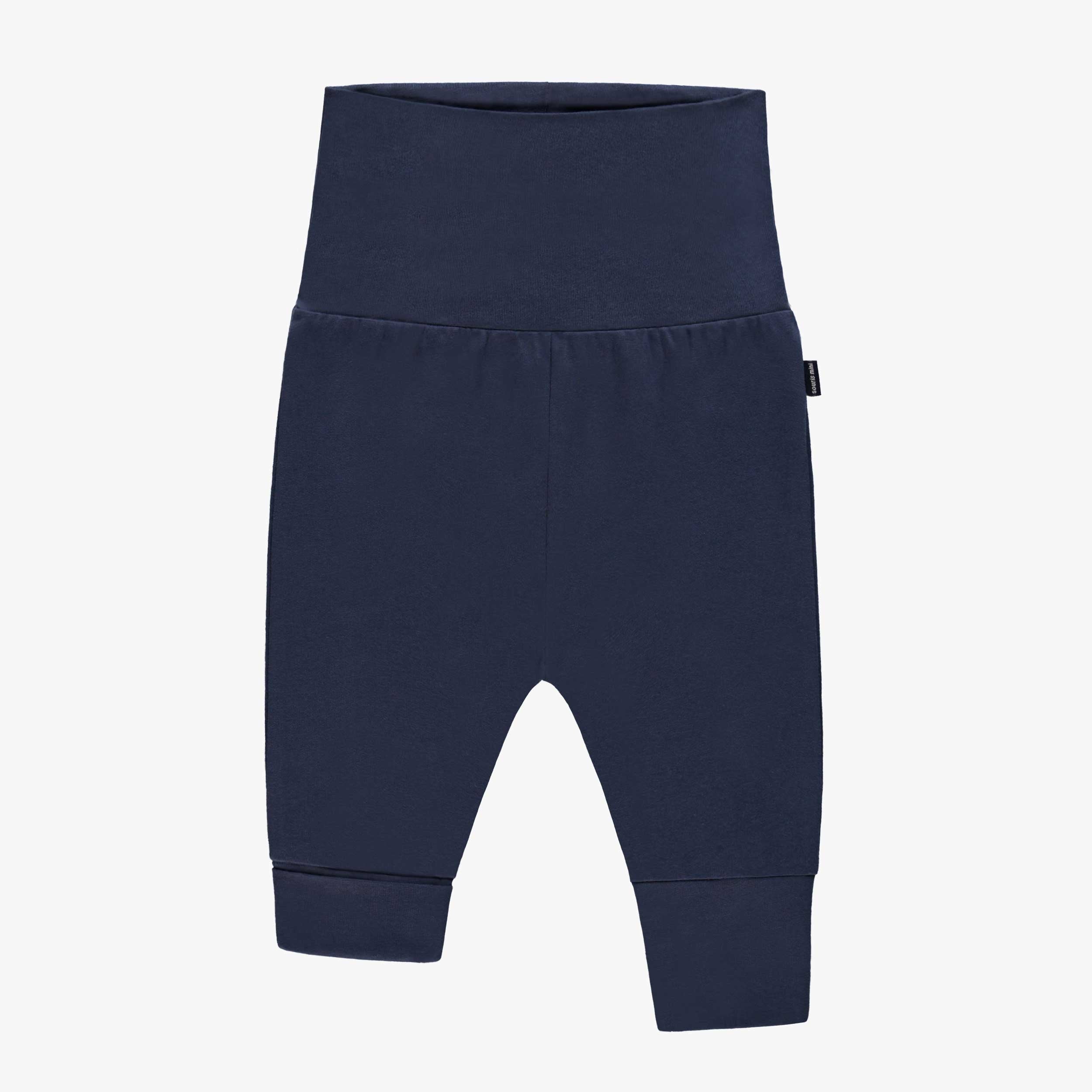 Pantalon évolutif bleu marine rebord déroulé, bébé
