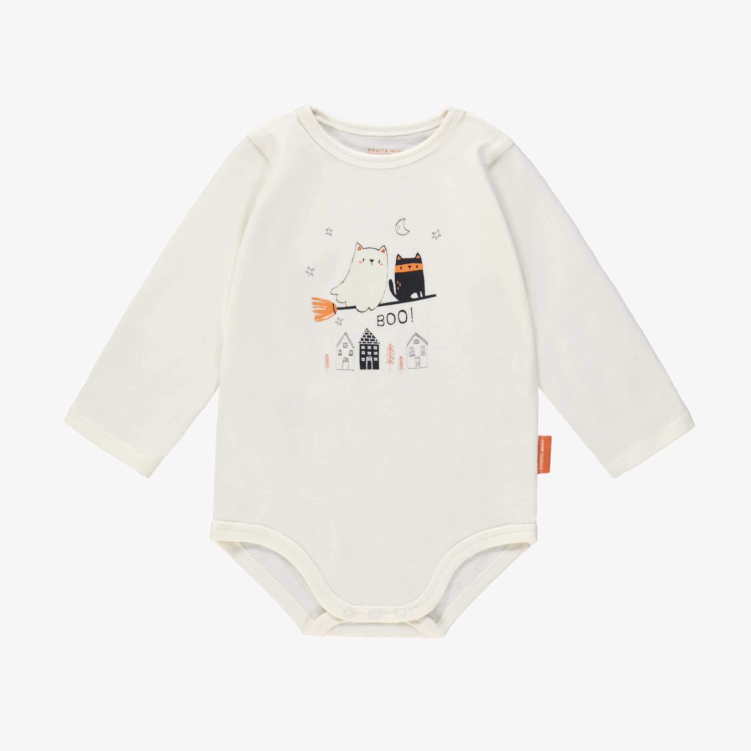 Cache-couche crème avec illustration d’Halloween, bébé