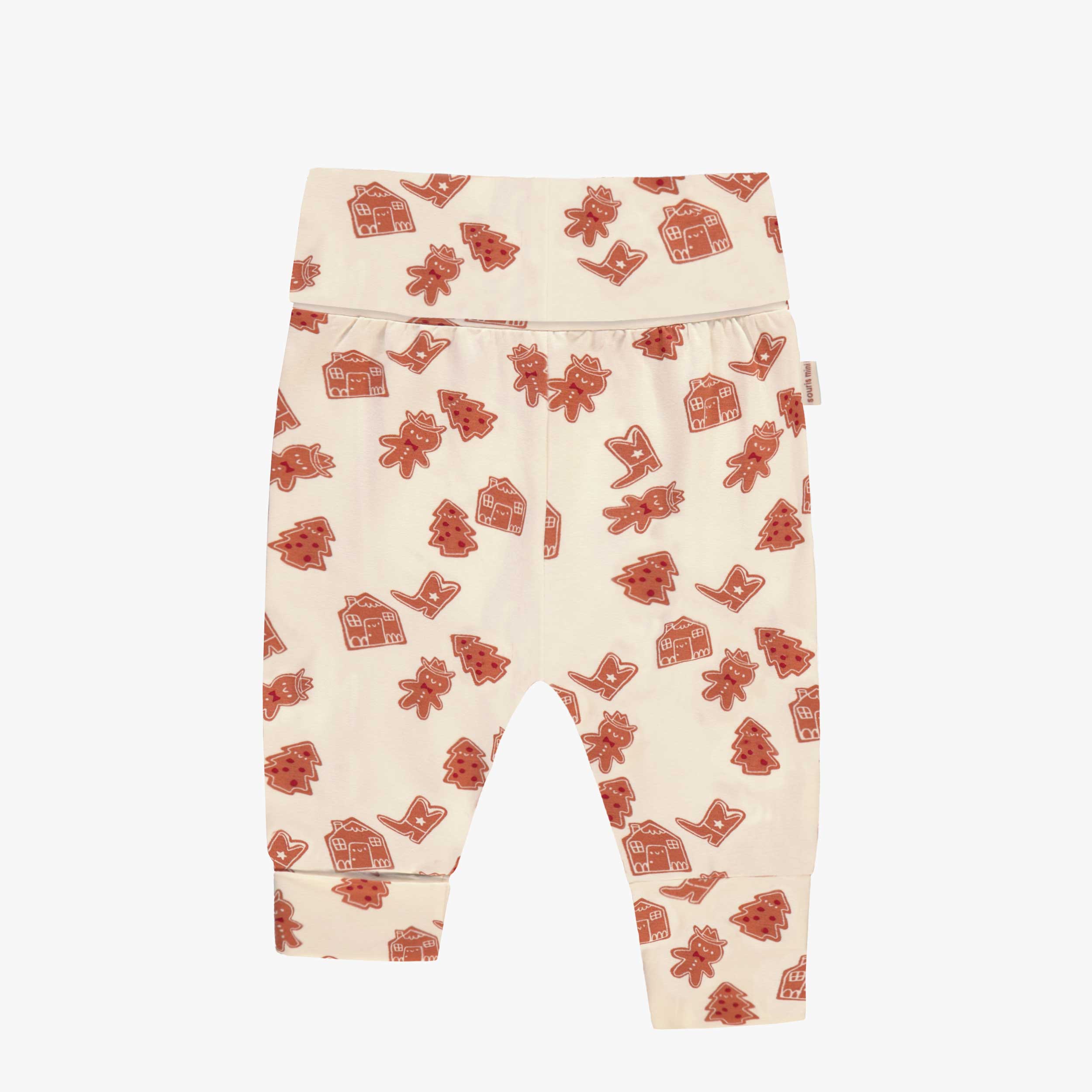 Pantalon évolutif crème à motifs pain d’épices, bébé