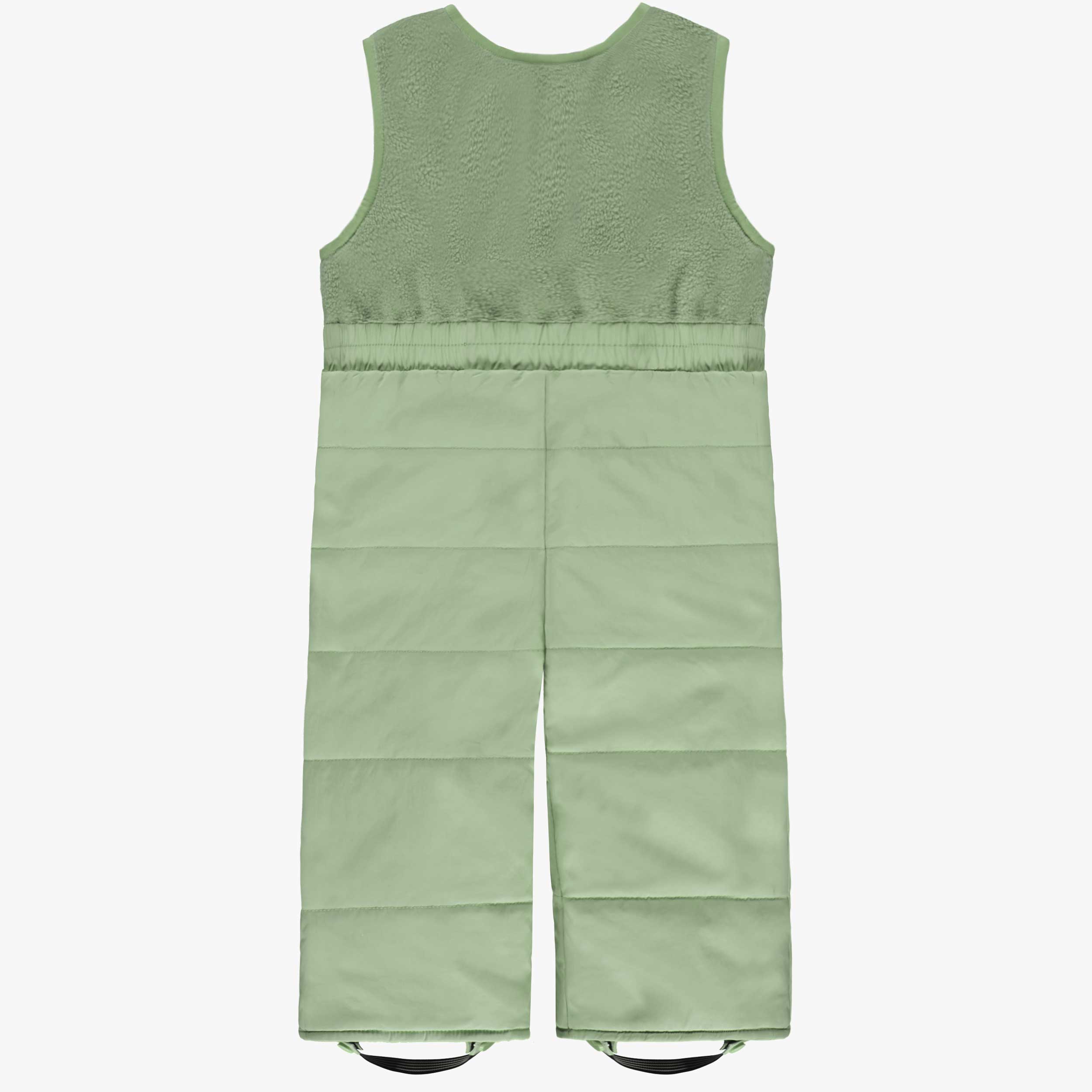 Green two-piece snowsuit, baby