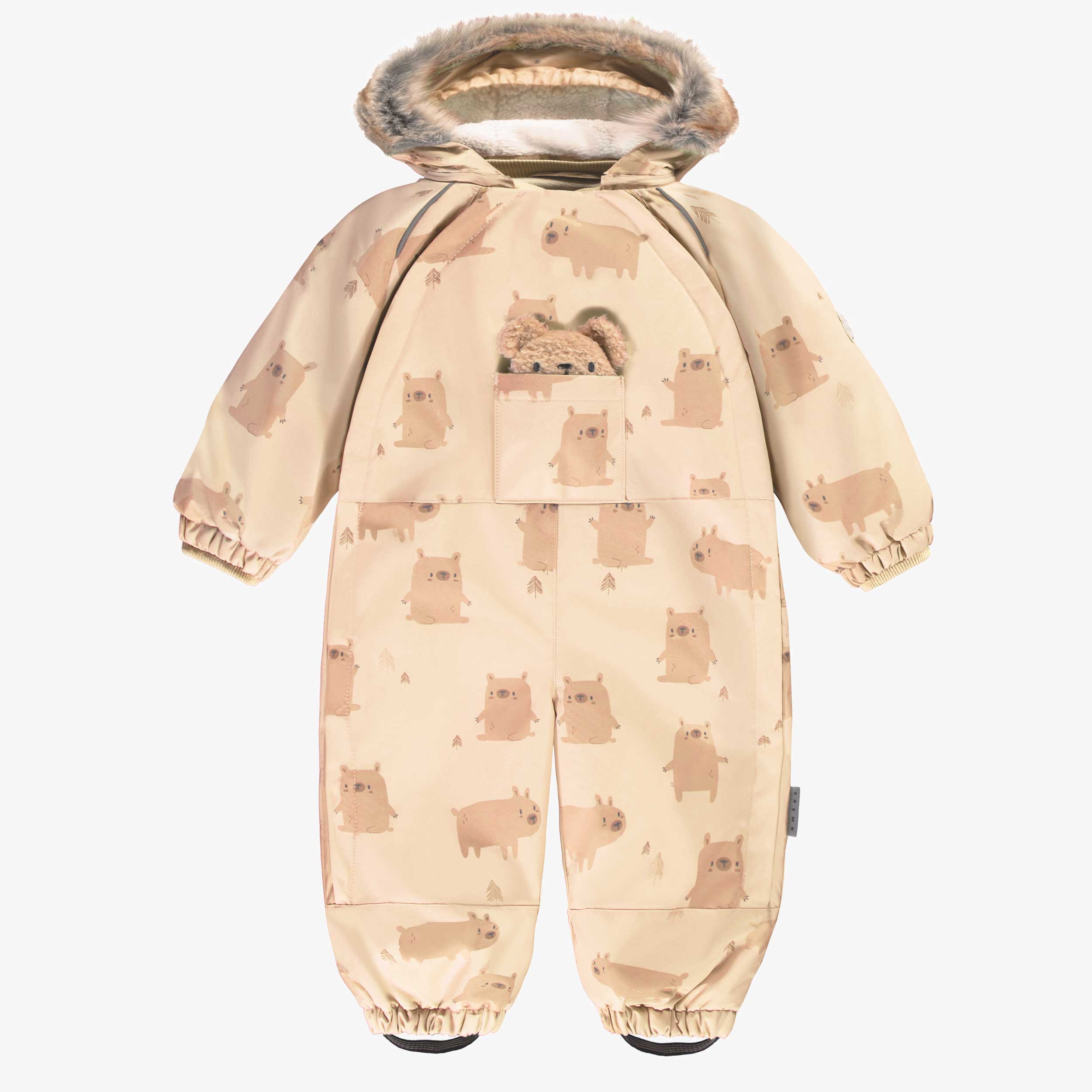 Habit de neige une pièce crème avec motifs, bébé