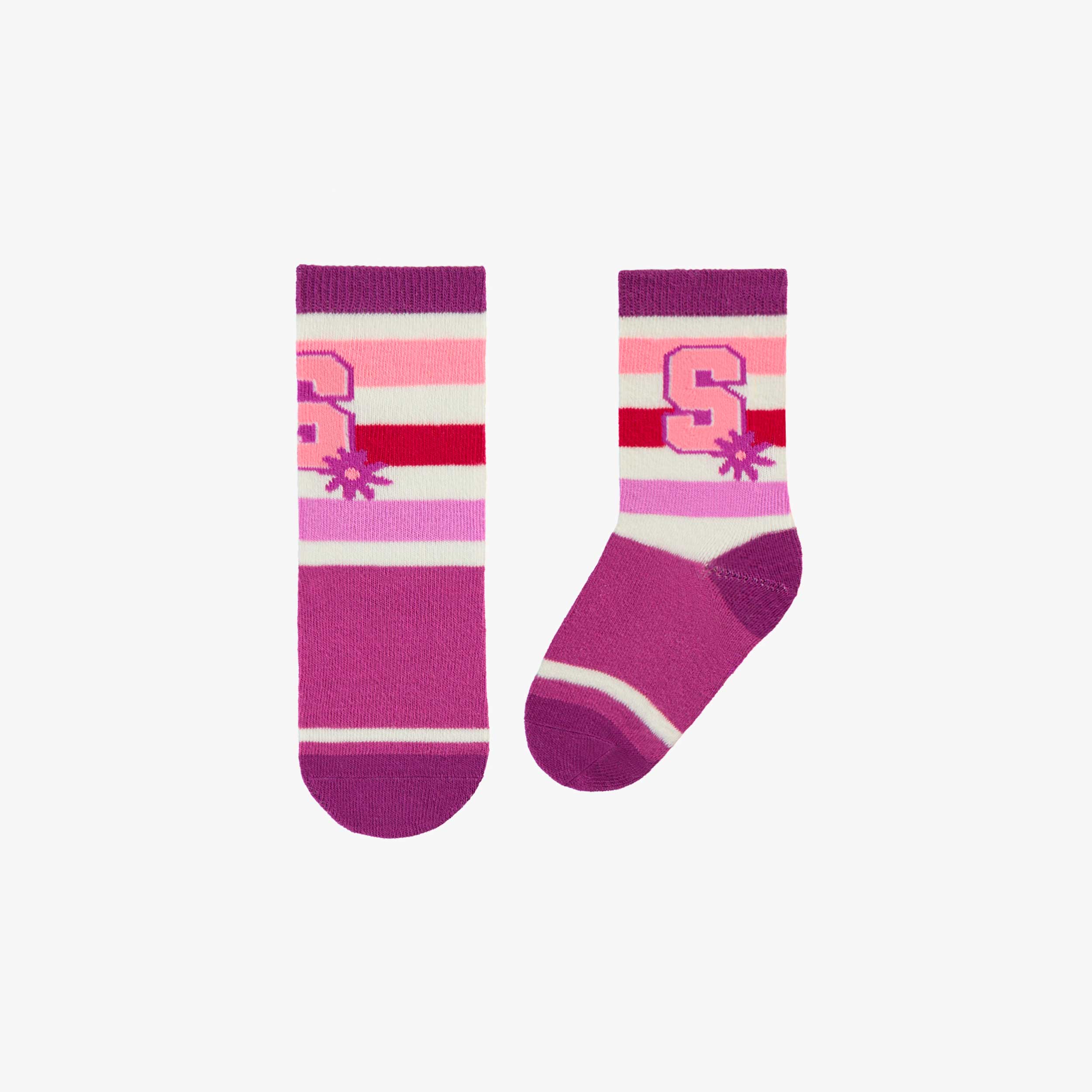 Chaussettes crème à rayures, bébé