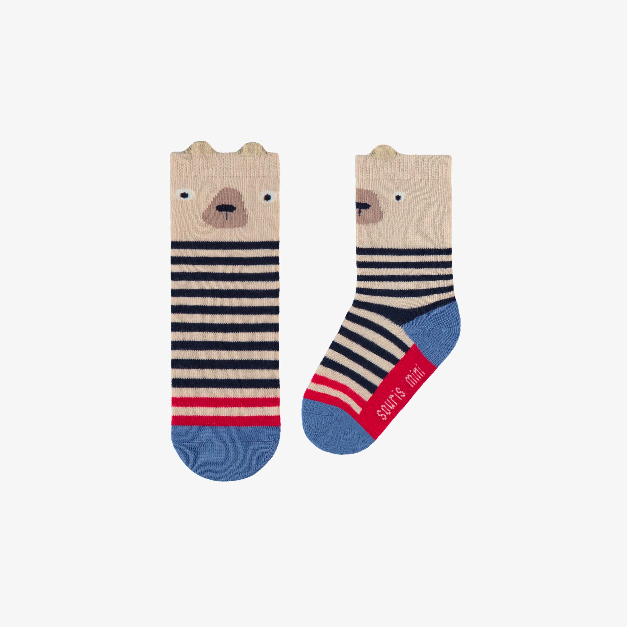 Chaussettes crème à rayures, bébé