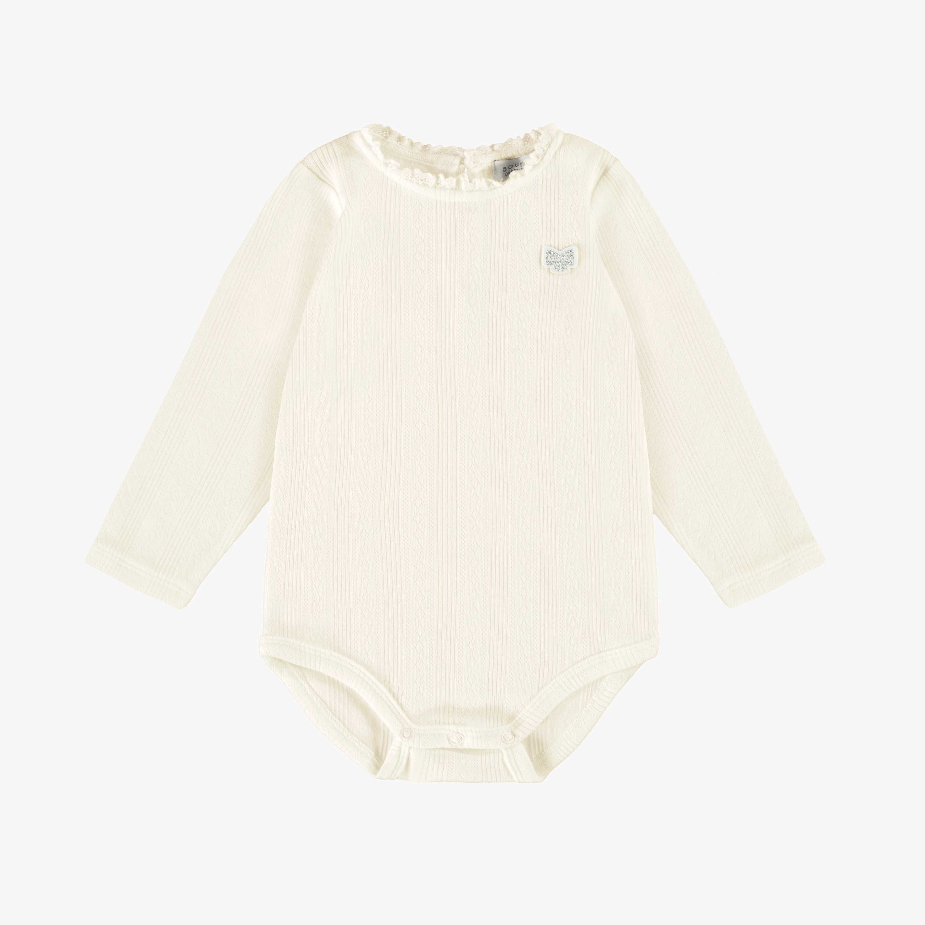 Cache-couche blanc à motif pointelle, bébé