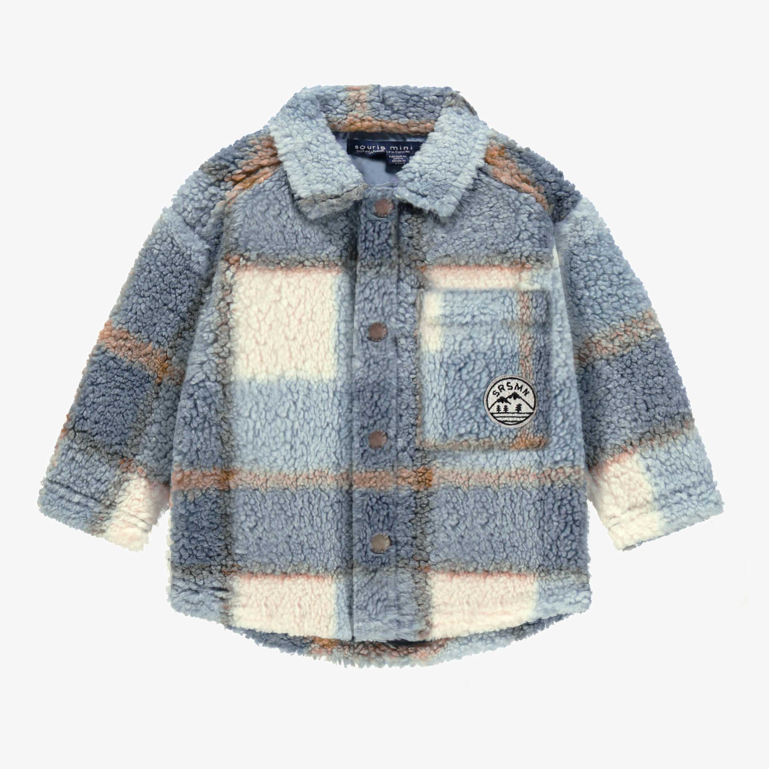 Surchemise bleue à carreaux, bébé