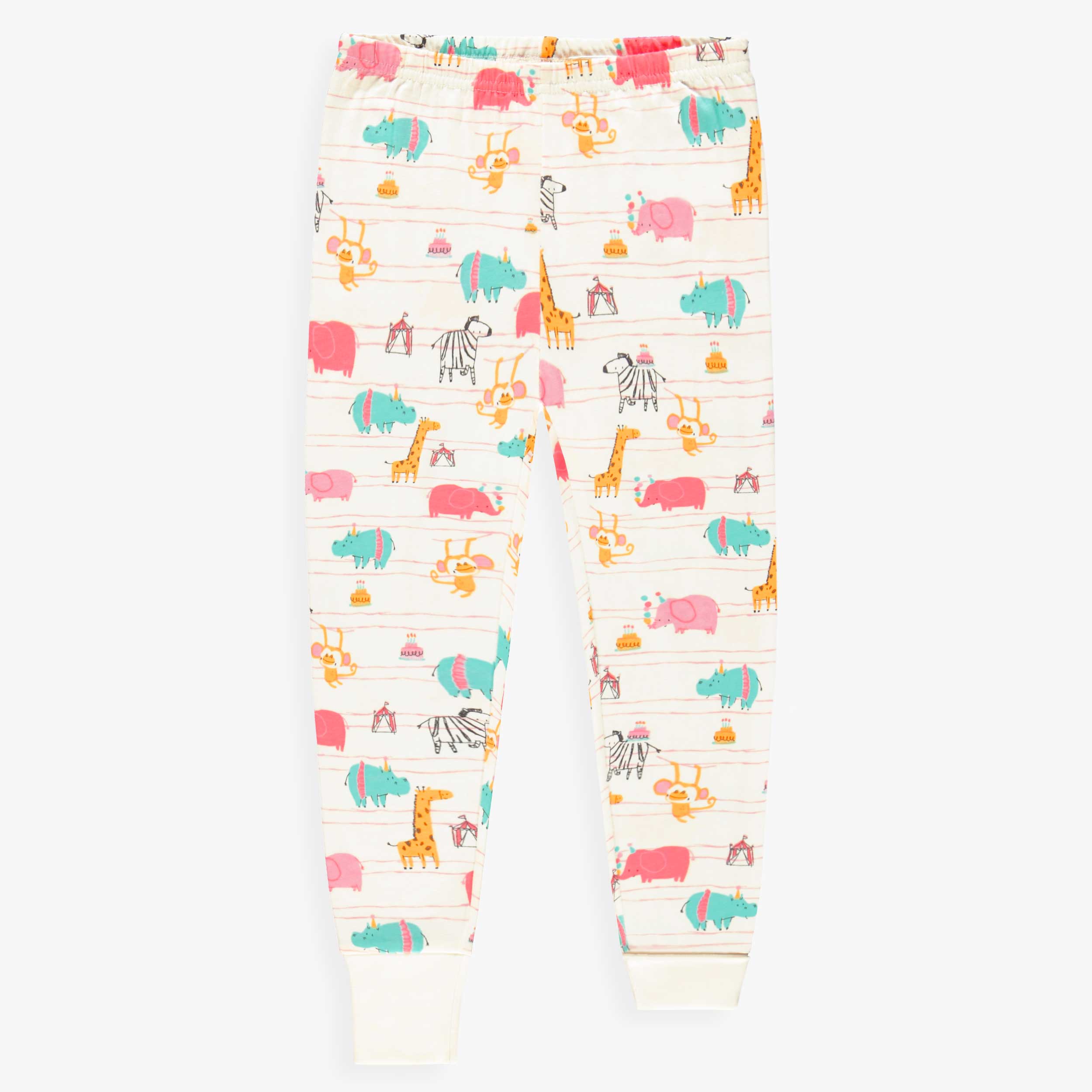 Bas du pyjama deux pièces crème à motifs d’animaux, enfant