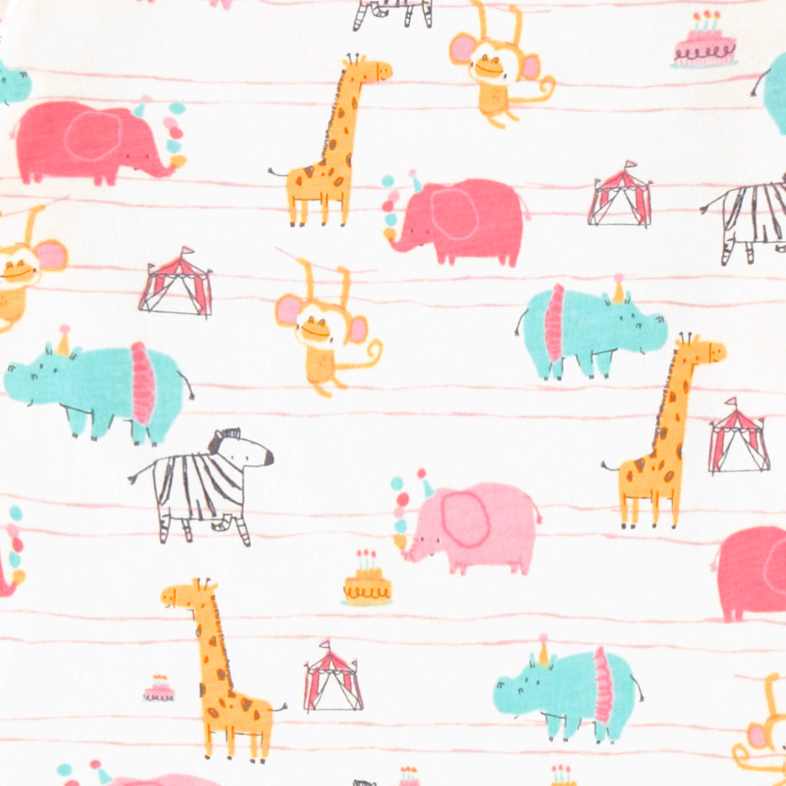 Zoom imprimés du pyjama deux pièces crème à motifs d’animaux, enfant