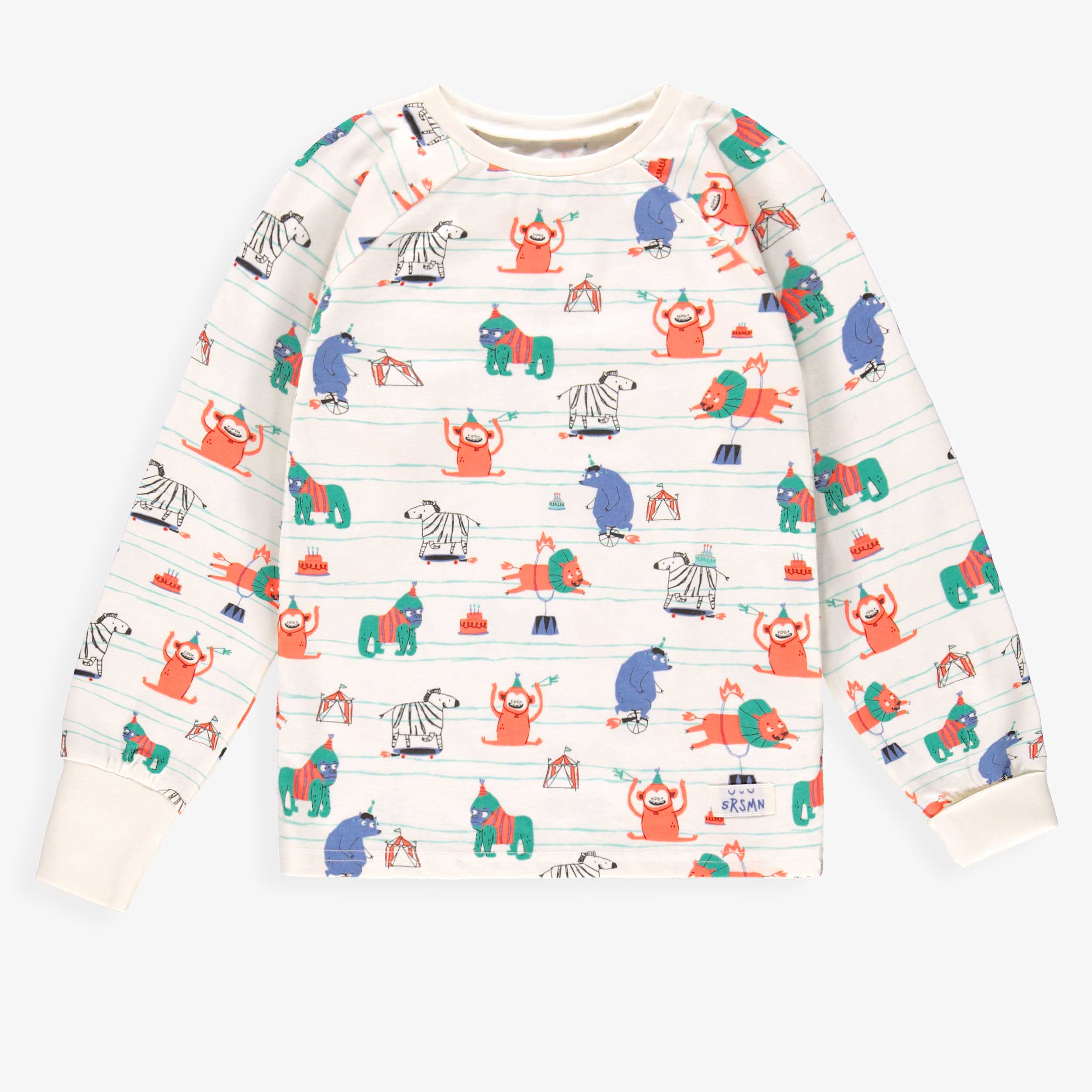 Haut du pyjama deux pièces crème à motifs d’animaux, enfant