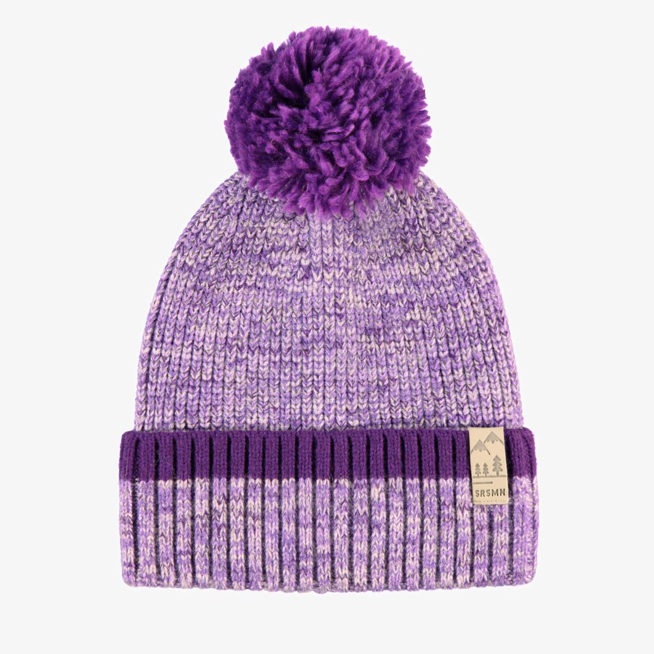 Tuque mauve en tricot, enfant