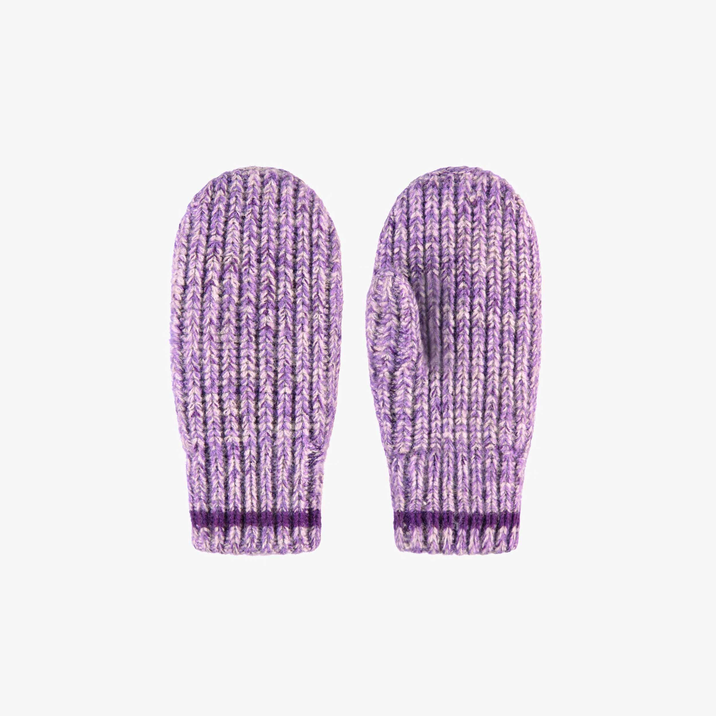 Mitaines mauves en tricot, enfant