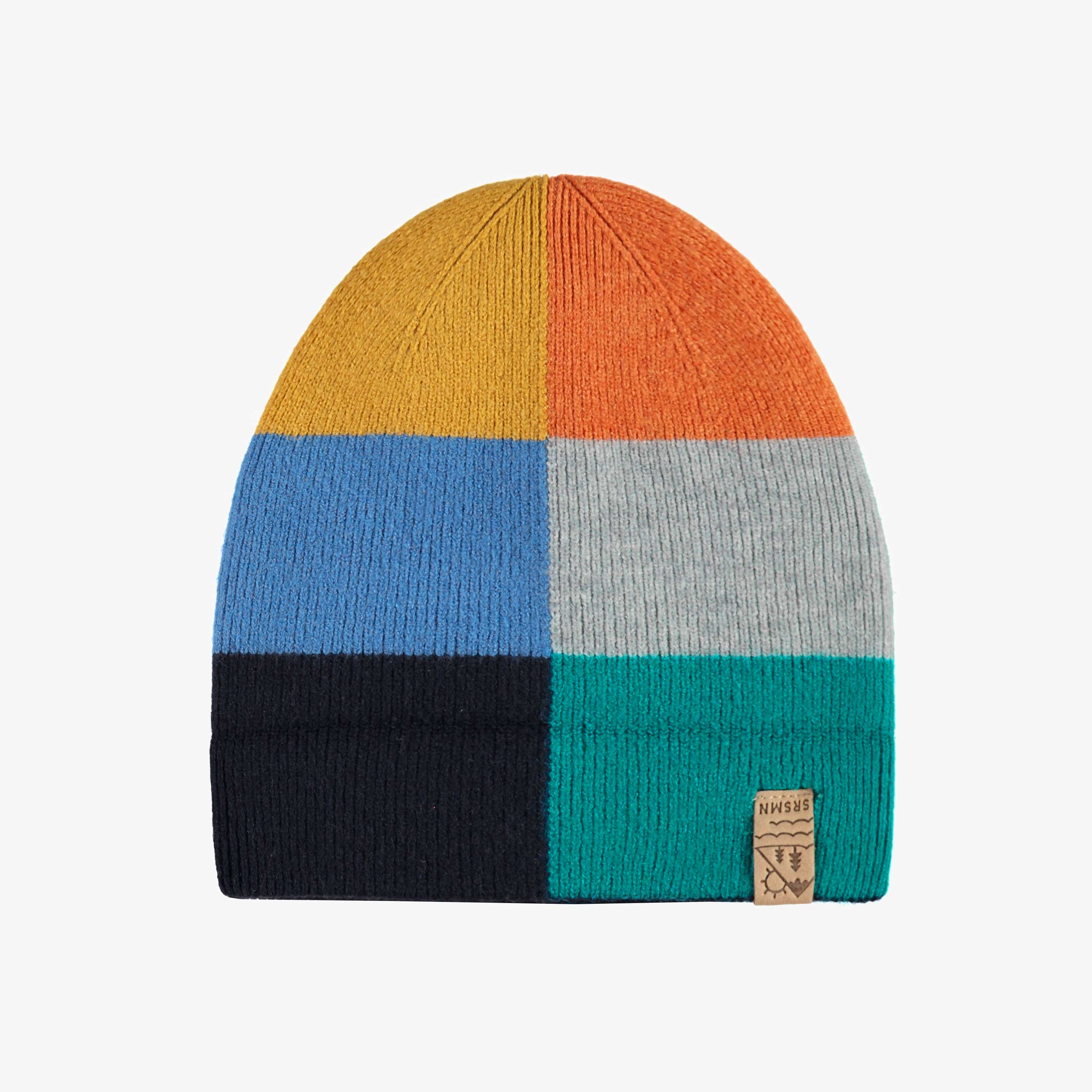 Tuque dépliée multicolore en tricot, enfant