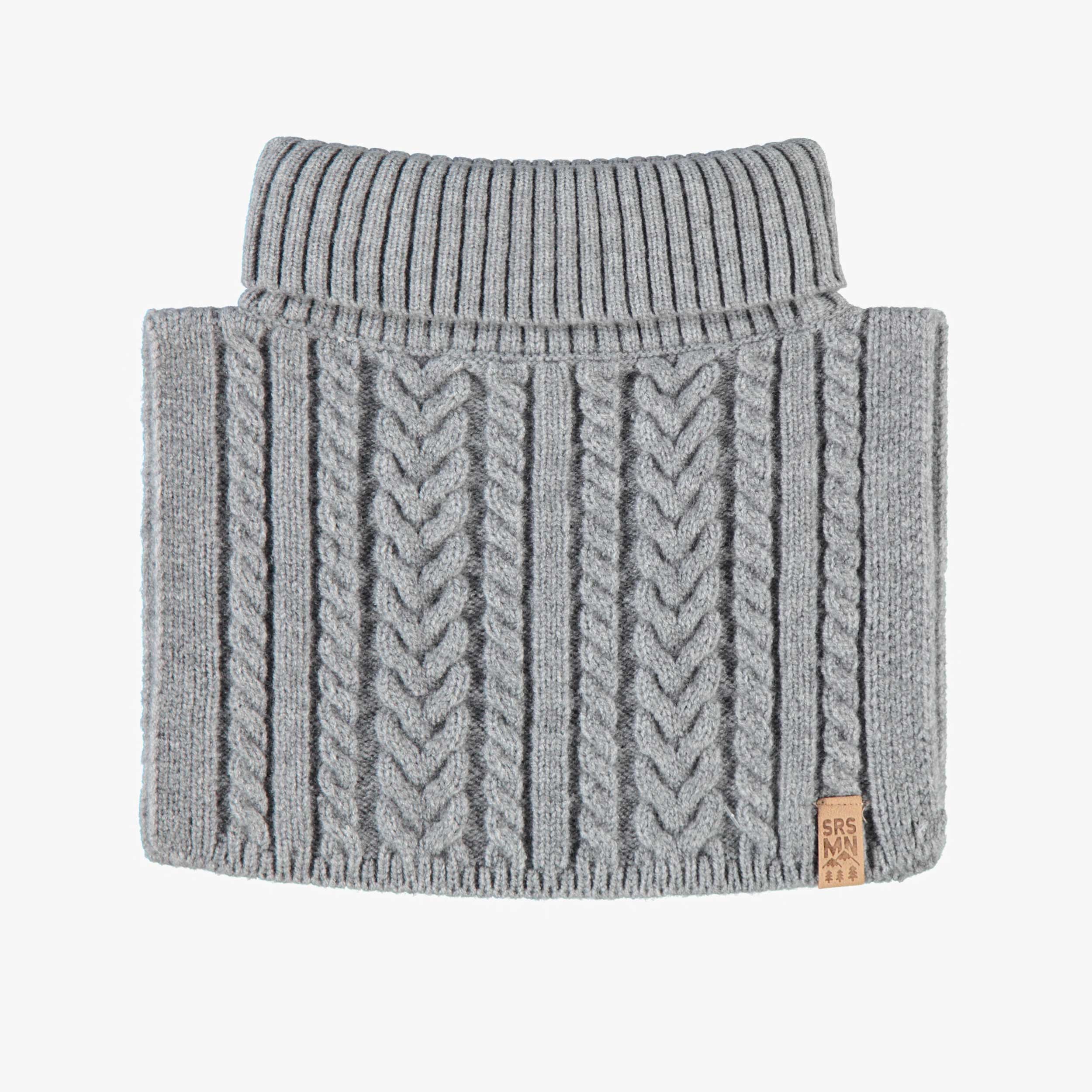 Cache-cou gris en tricot, enfant