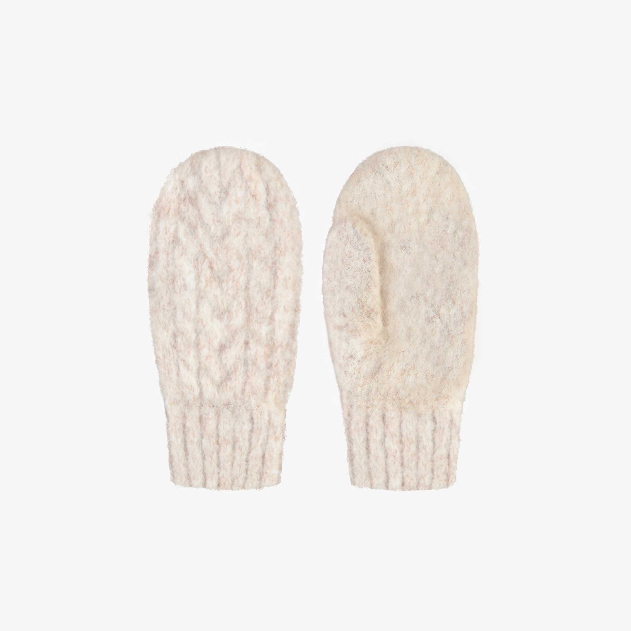 Mitaines beiges en tricot, enfant