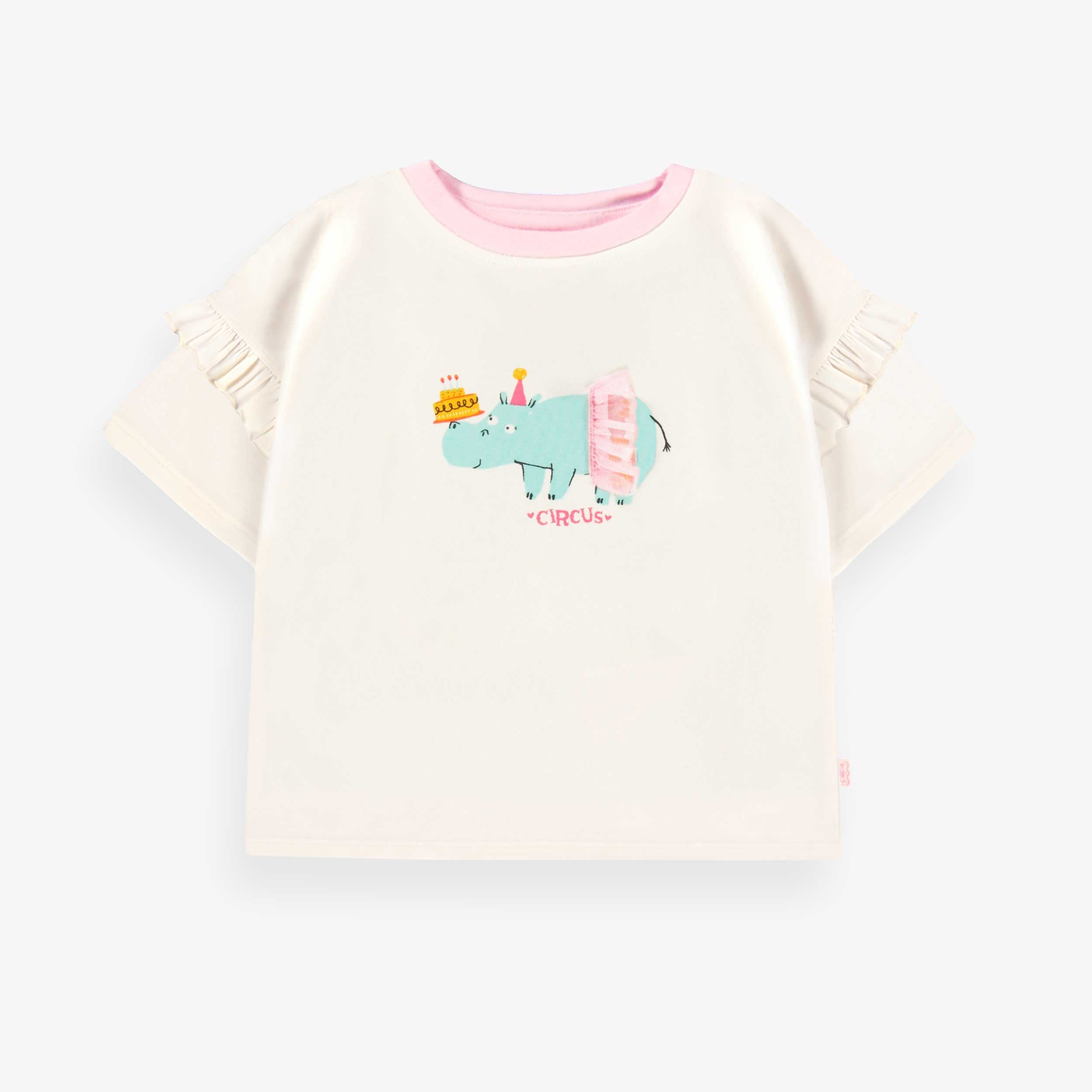T-shirt crème avec illustration, enfant
