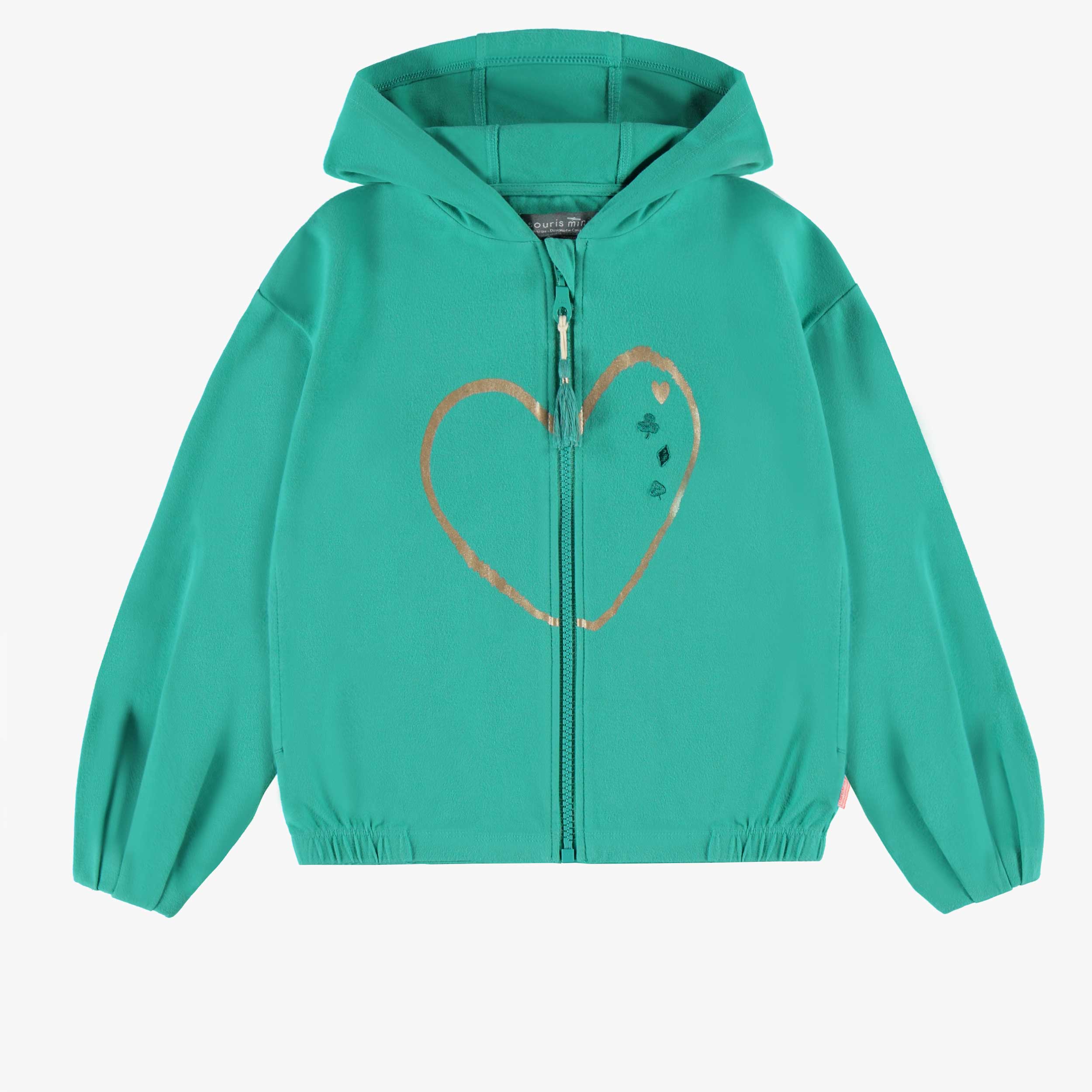 Veste à capuchon turquoise, enfant