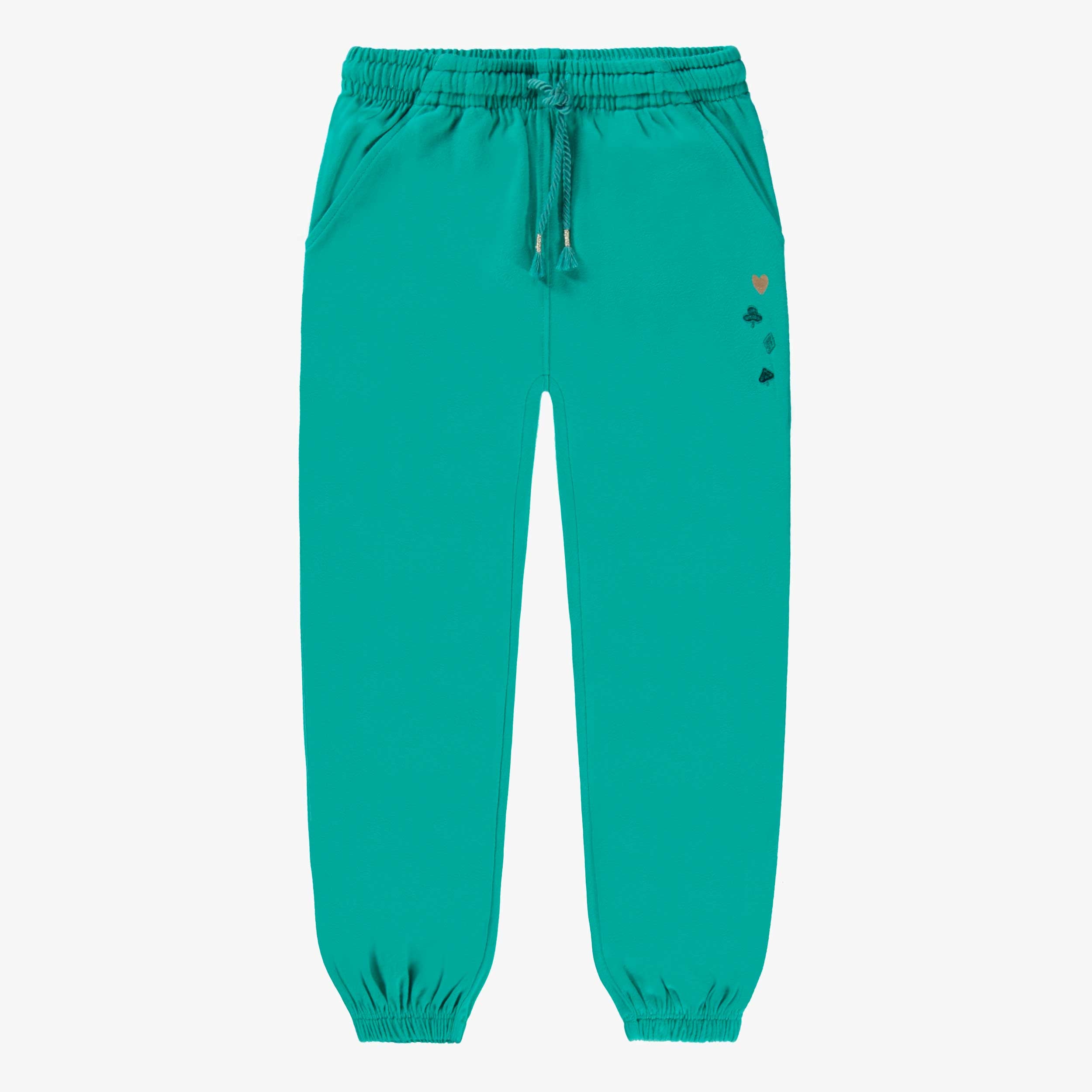 Pantalon turquoise style jogger, enfant