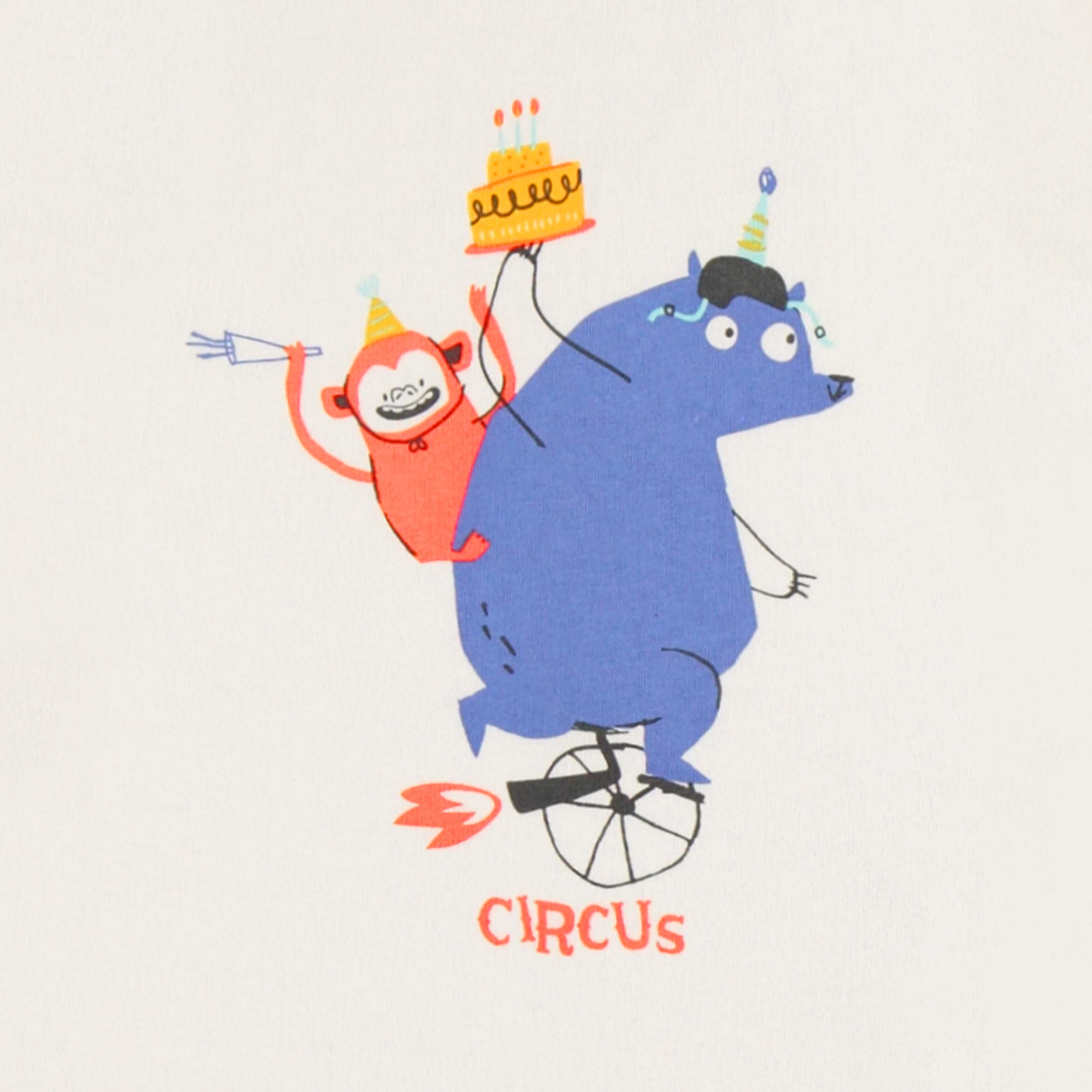 Zoom imprimé du t-shirt crème avec illustration, enfant