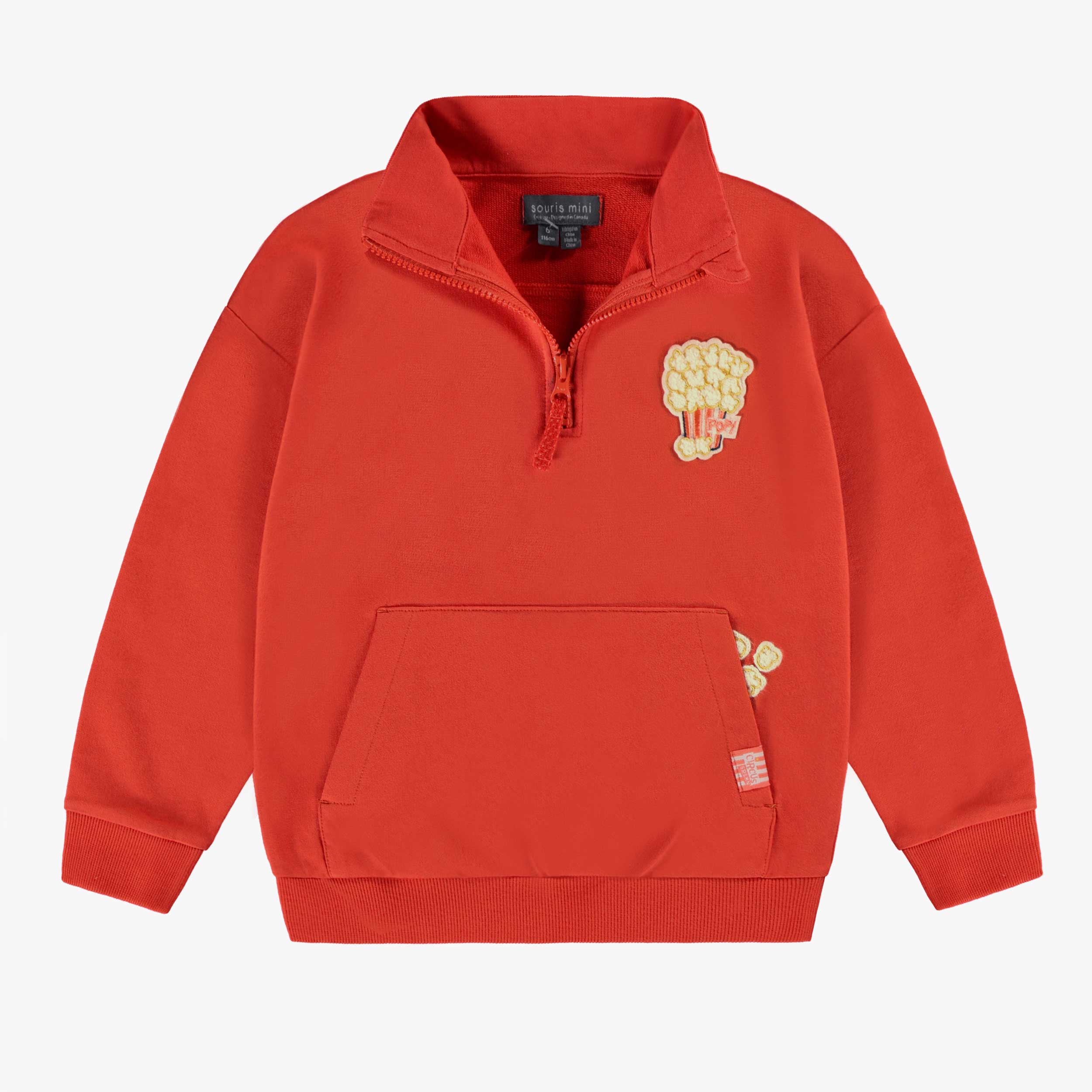 Chandail rouge en coton français, enfant