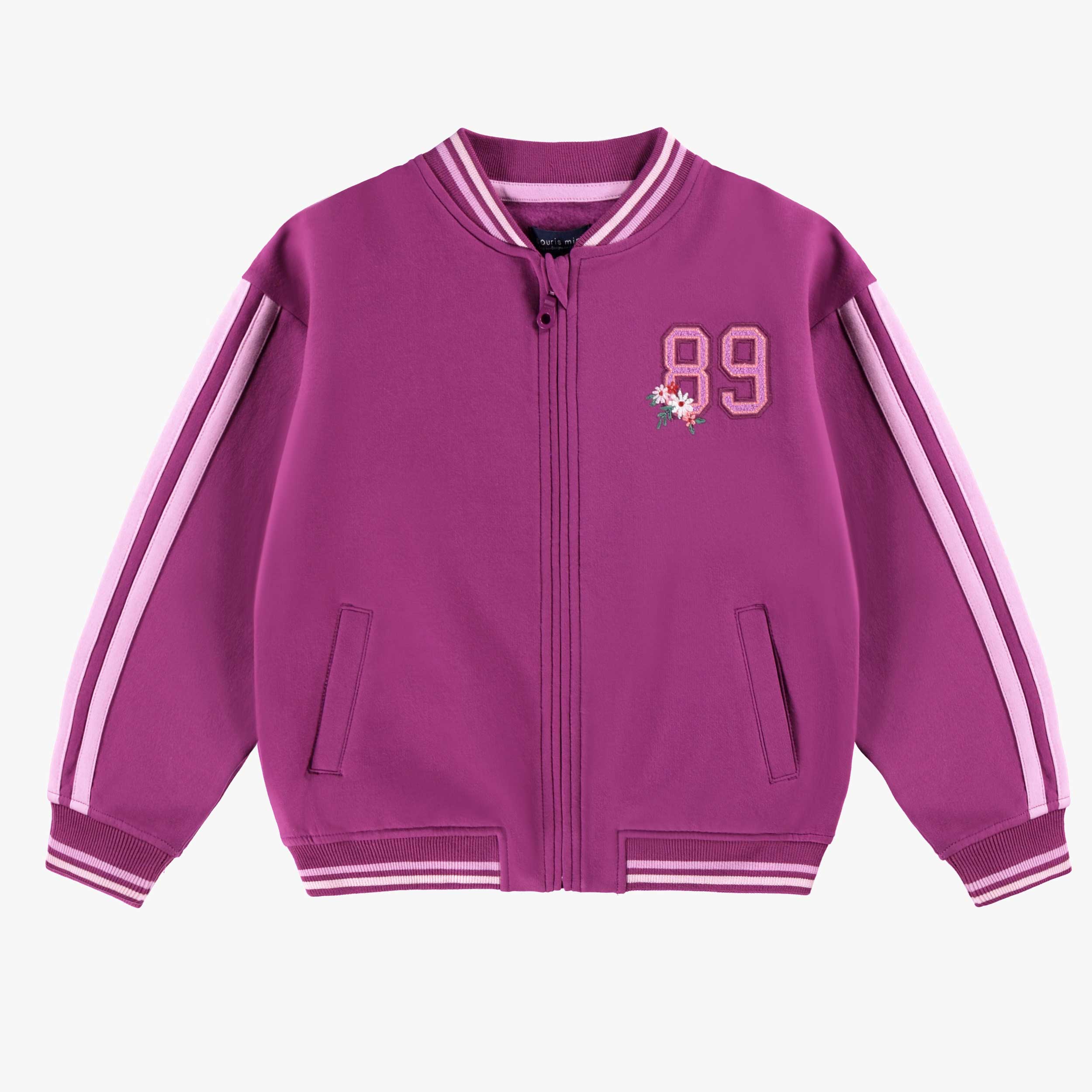 Veste mauve avec broderie, enfant