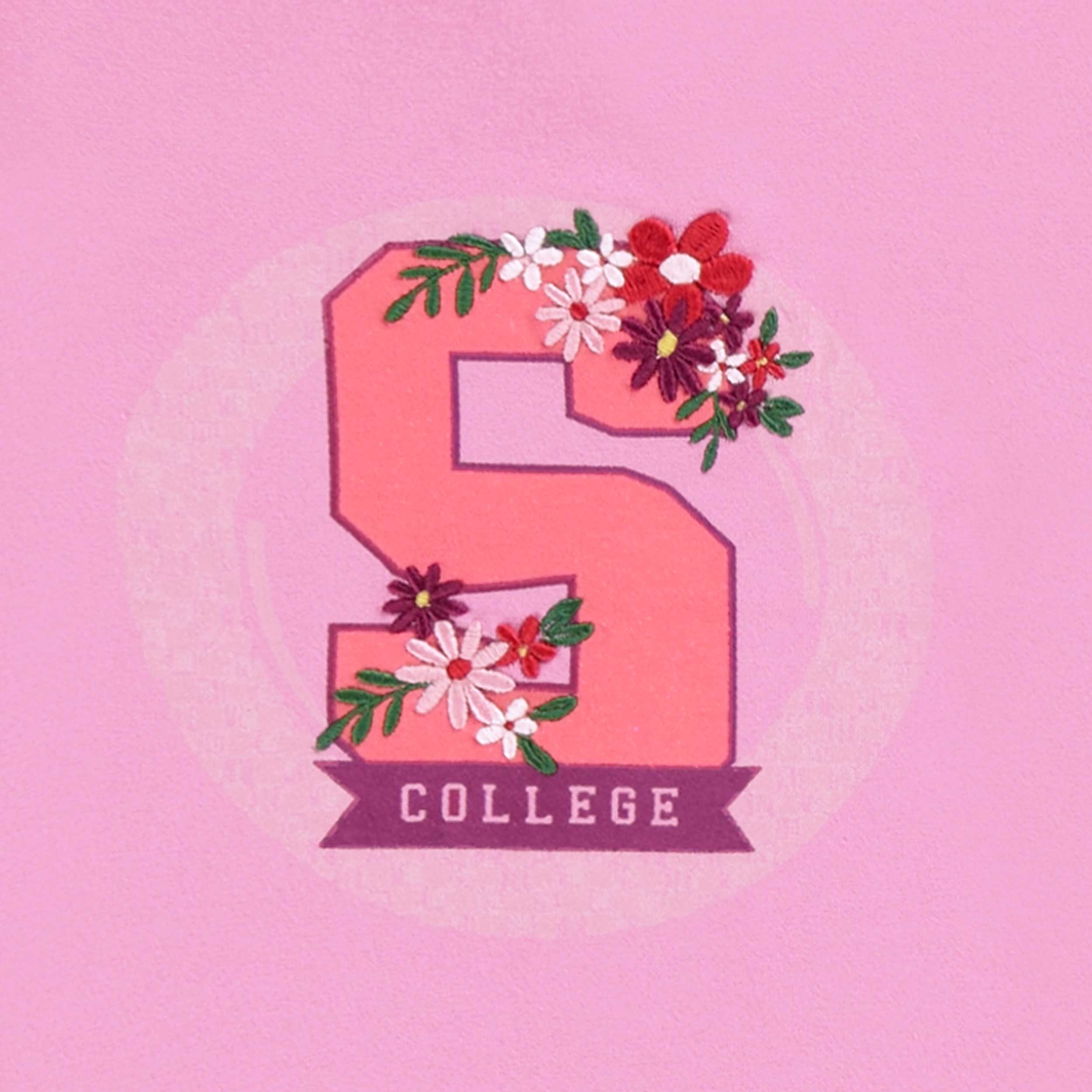 Zoom détails du t-shirt mauve avec imprimé, enfant