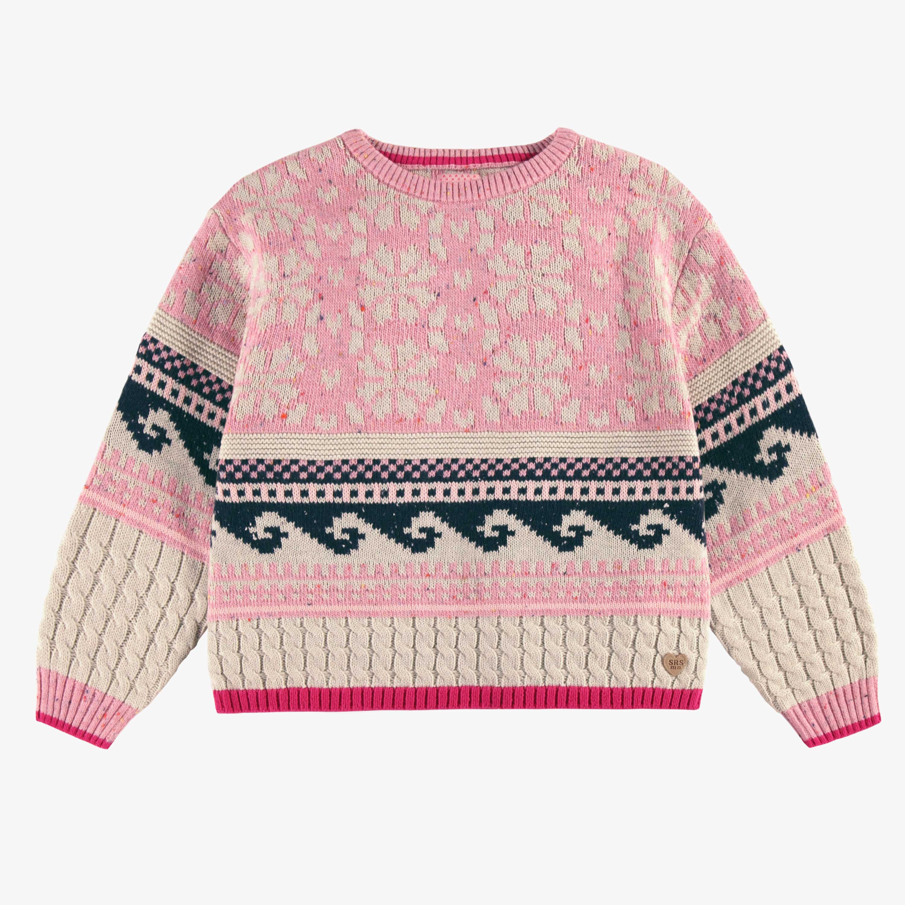 Chandail rose en tricot, enfant