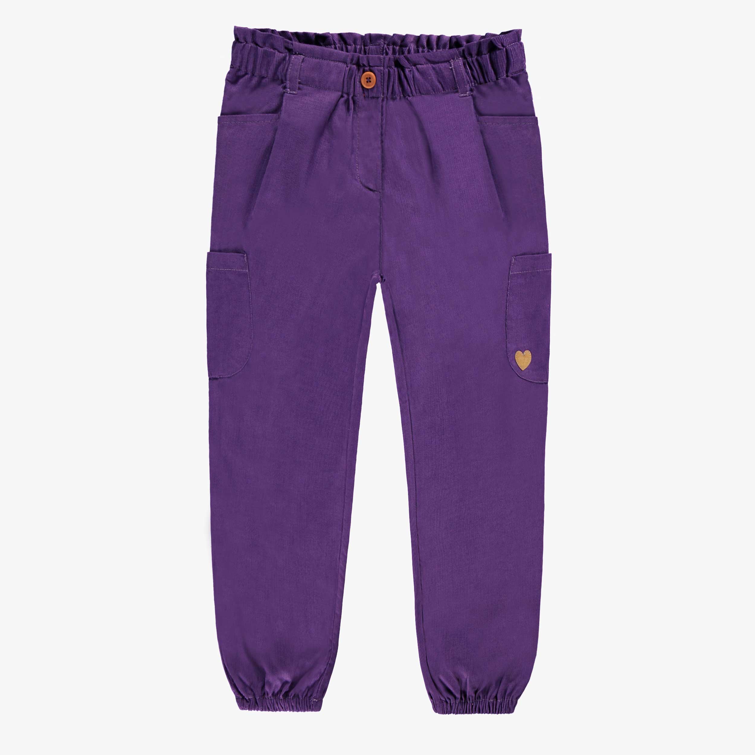 Pantalon mauve en velours côtelé, enfant