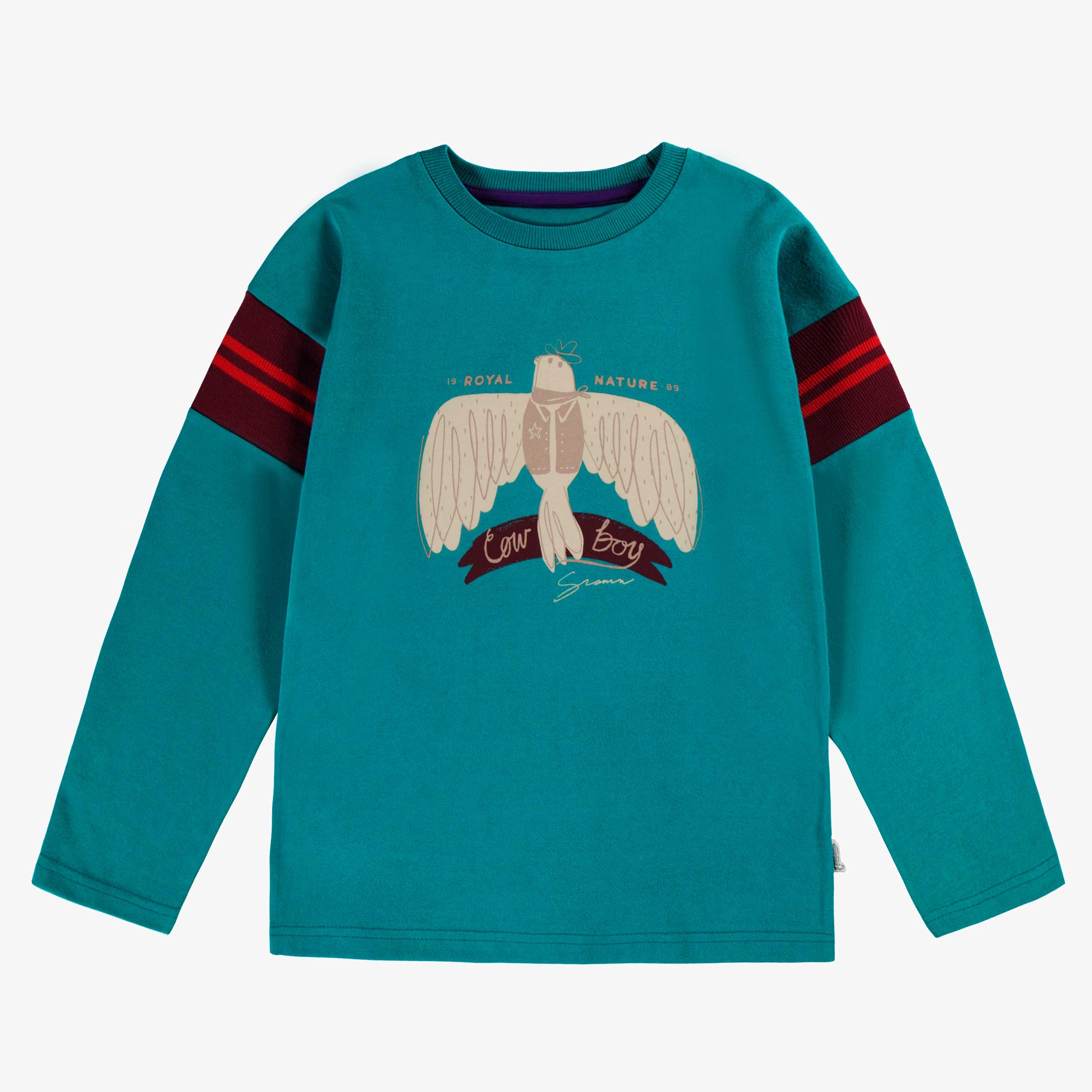 T-shirt turquoise avec illustration, enfant
