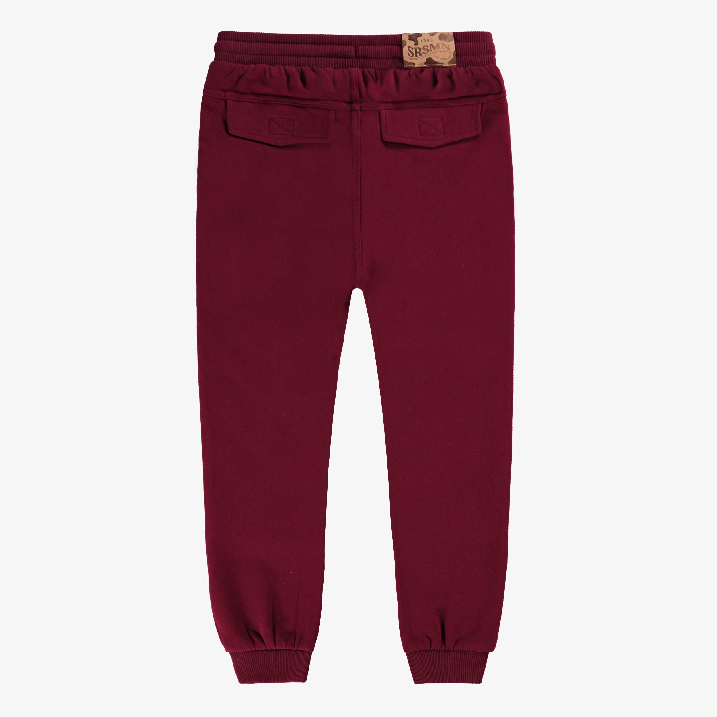 Photo dos du pantalon bourgogne style jogger, enfant