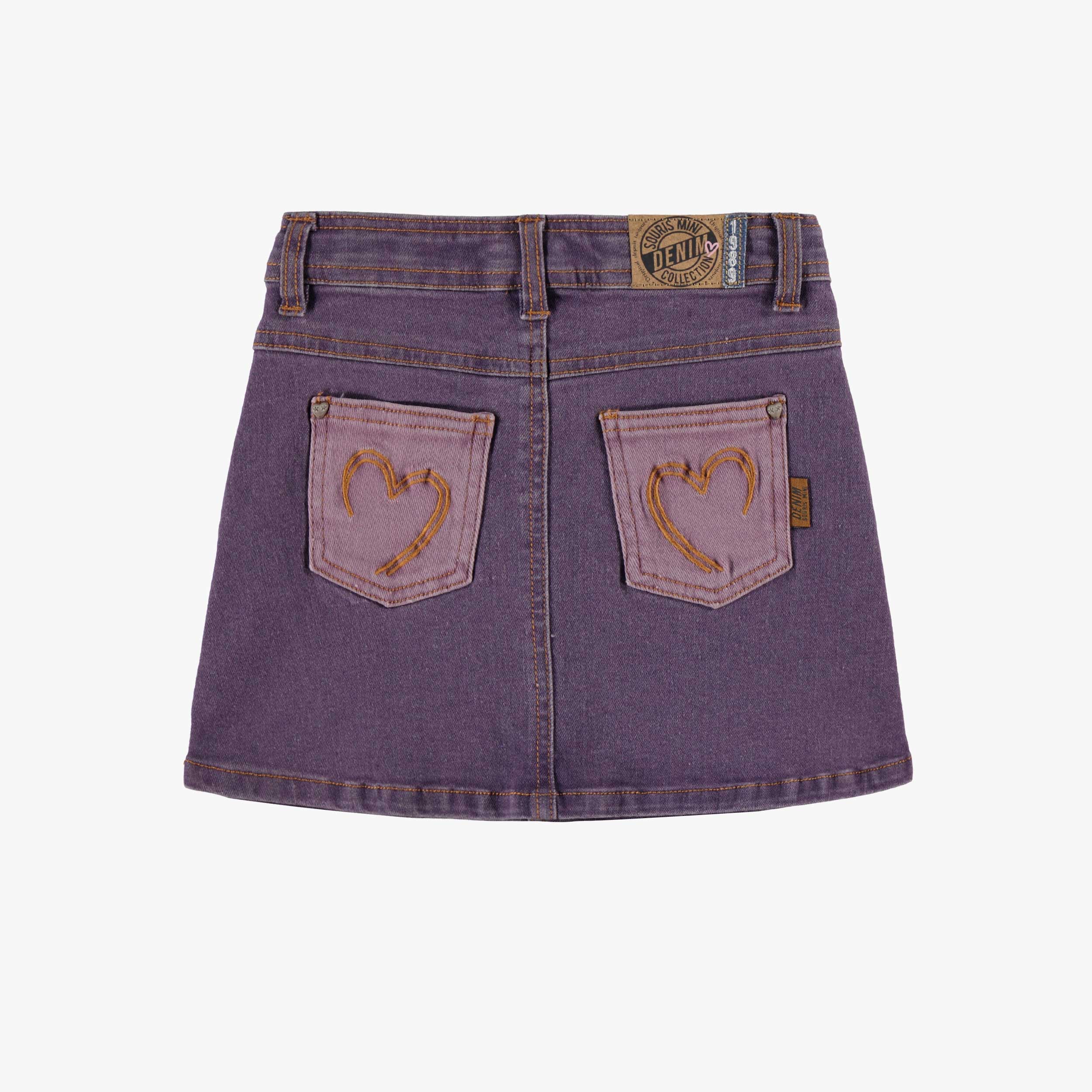 Purple denim skirt, child